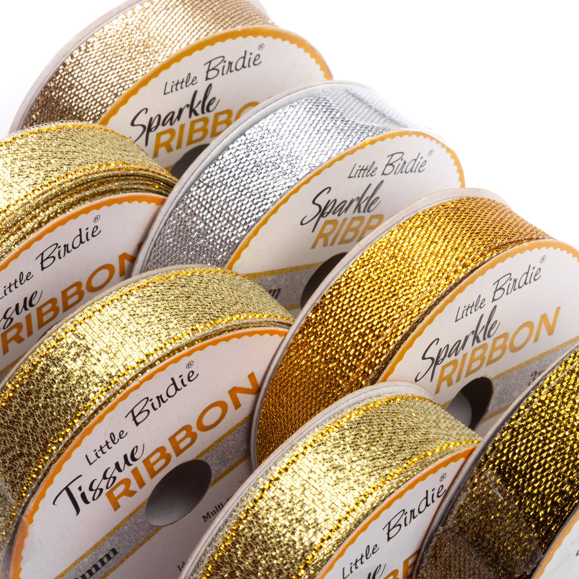 Sparkle Ribbon | 12mm | Pure Gold | 3 Meter - 1 Roll