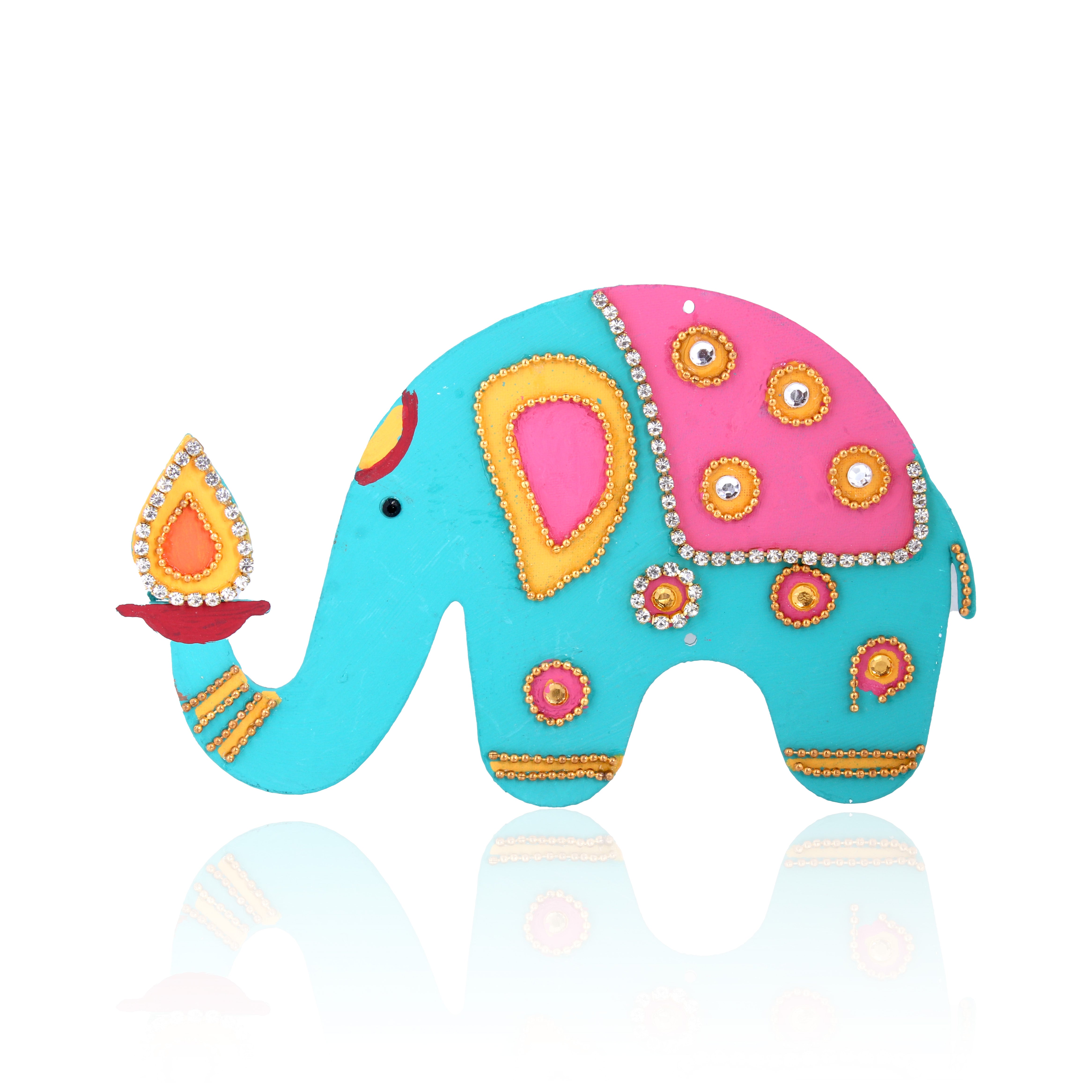 Hanging Decor Festive Elephant Right Side Approx 13.5x8.6cm 2mm Thick 1pc