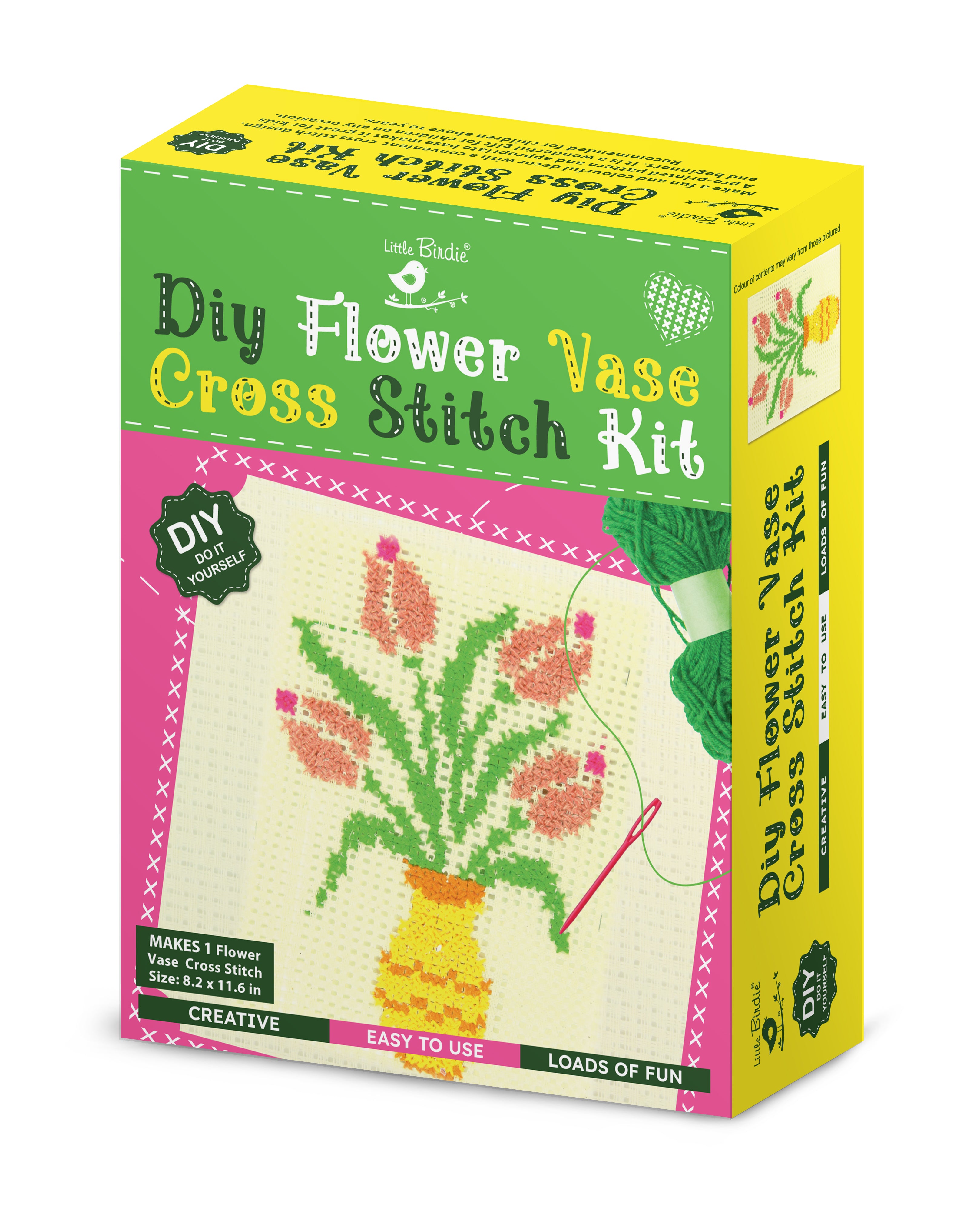 Diy Cross Stitch Flower Vase Kit 1 Box Lb