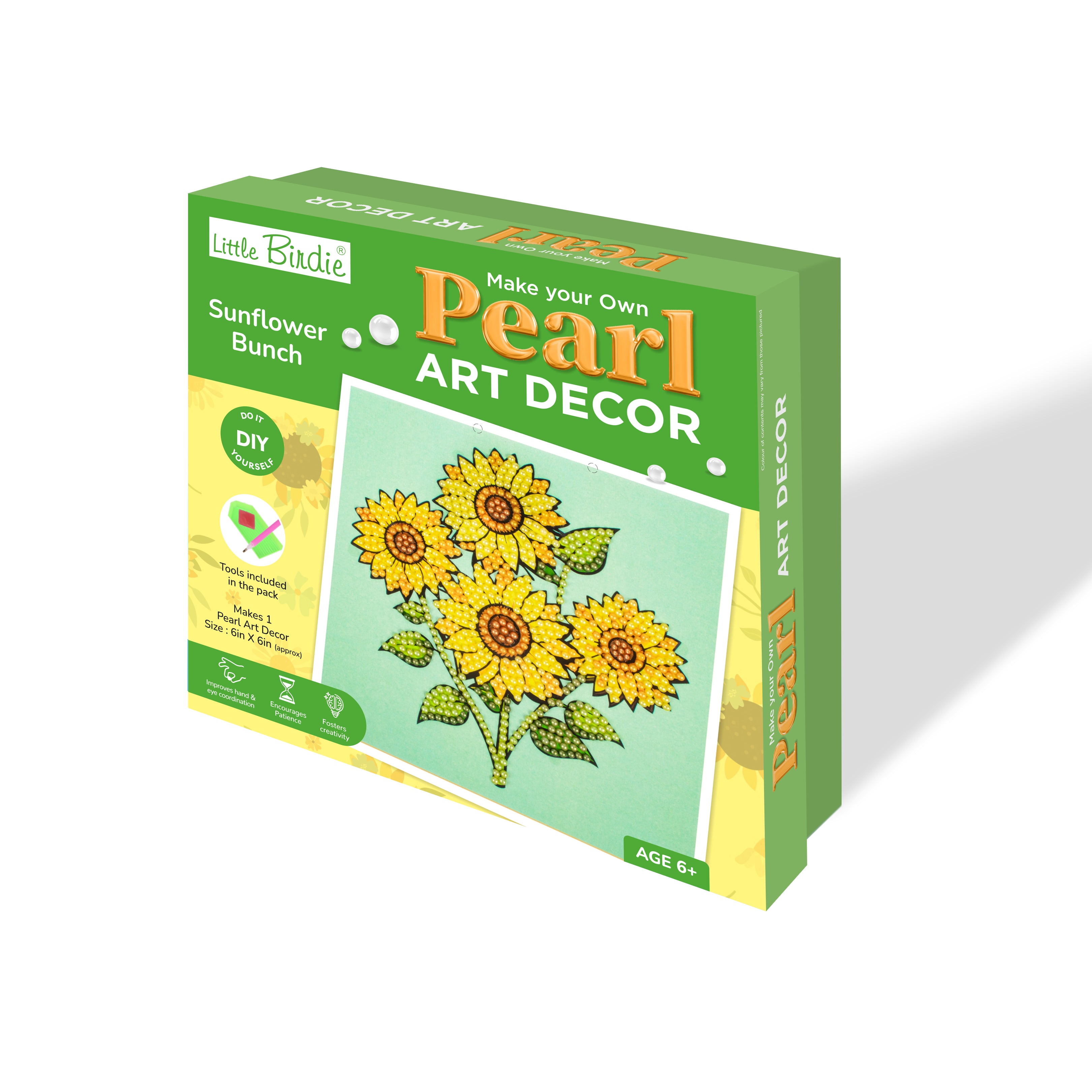 DIY Make Your Own Pearl Art Decor Kit Sunflower Bunch 1 Box