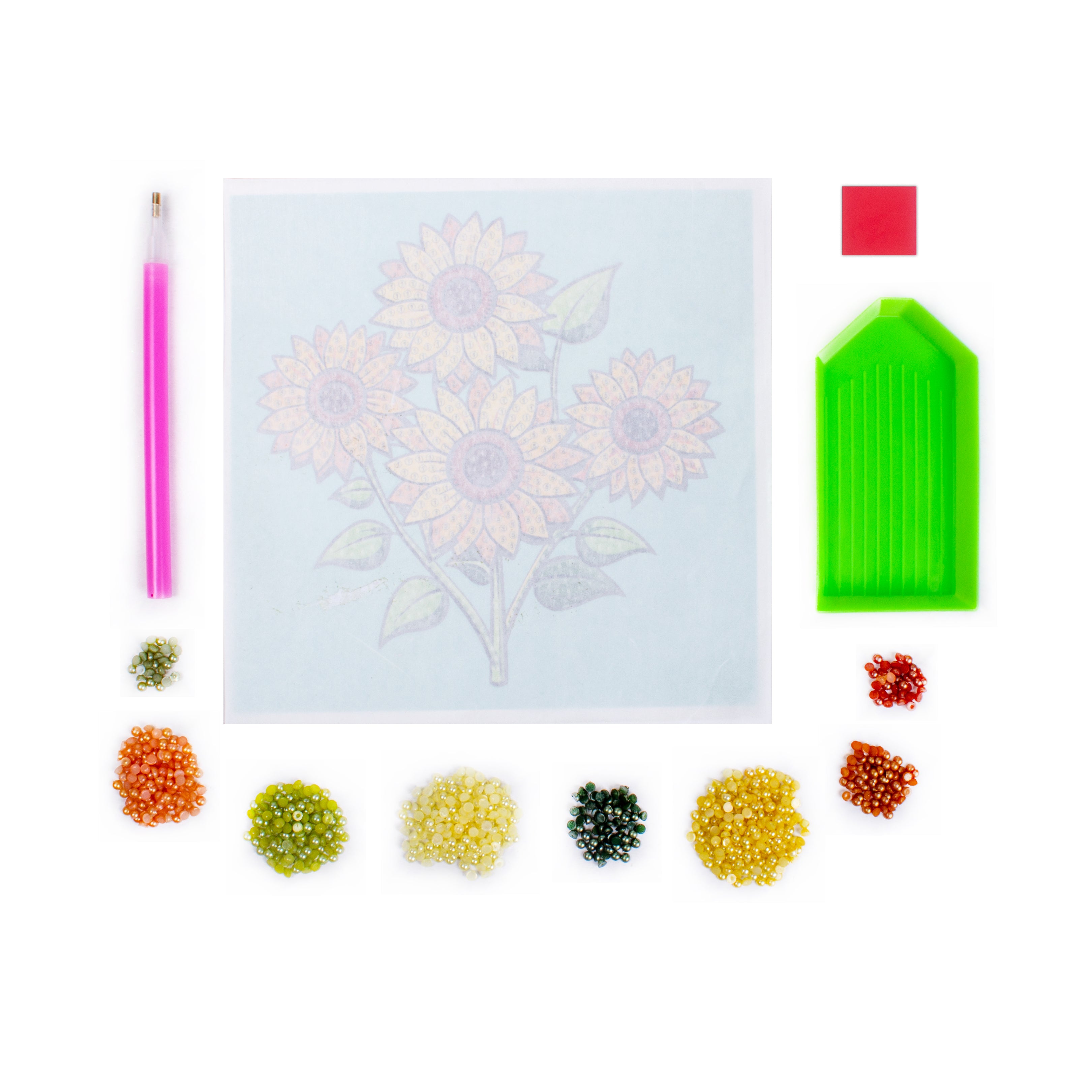 DIY Make Your Own Pearl Art Decor Kit Sunflower Bunch 1 Box