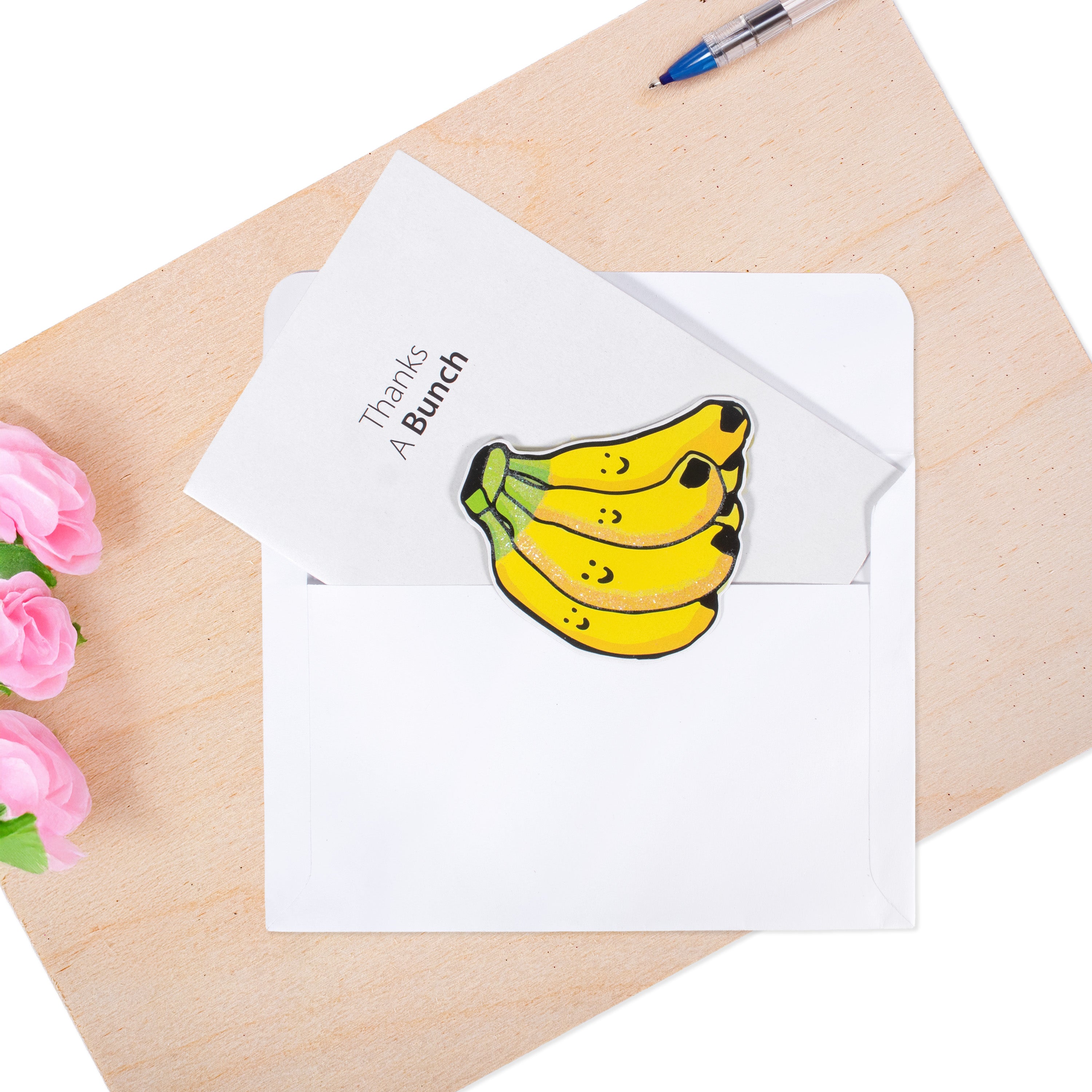 Greeting Card & Envelope Thanks A Bunch 4 X 6inch Approx 2pc
