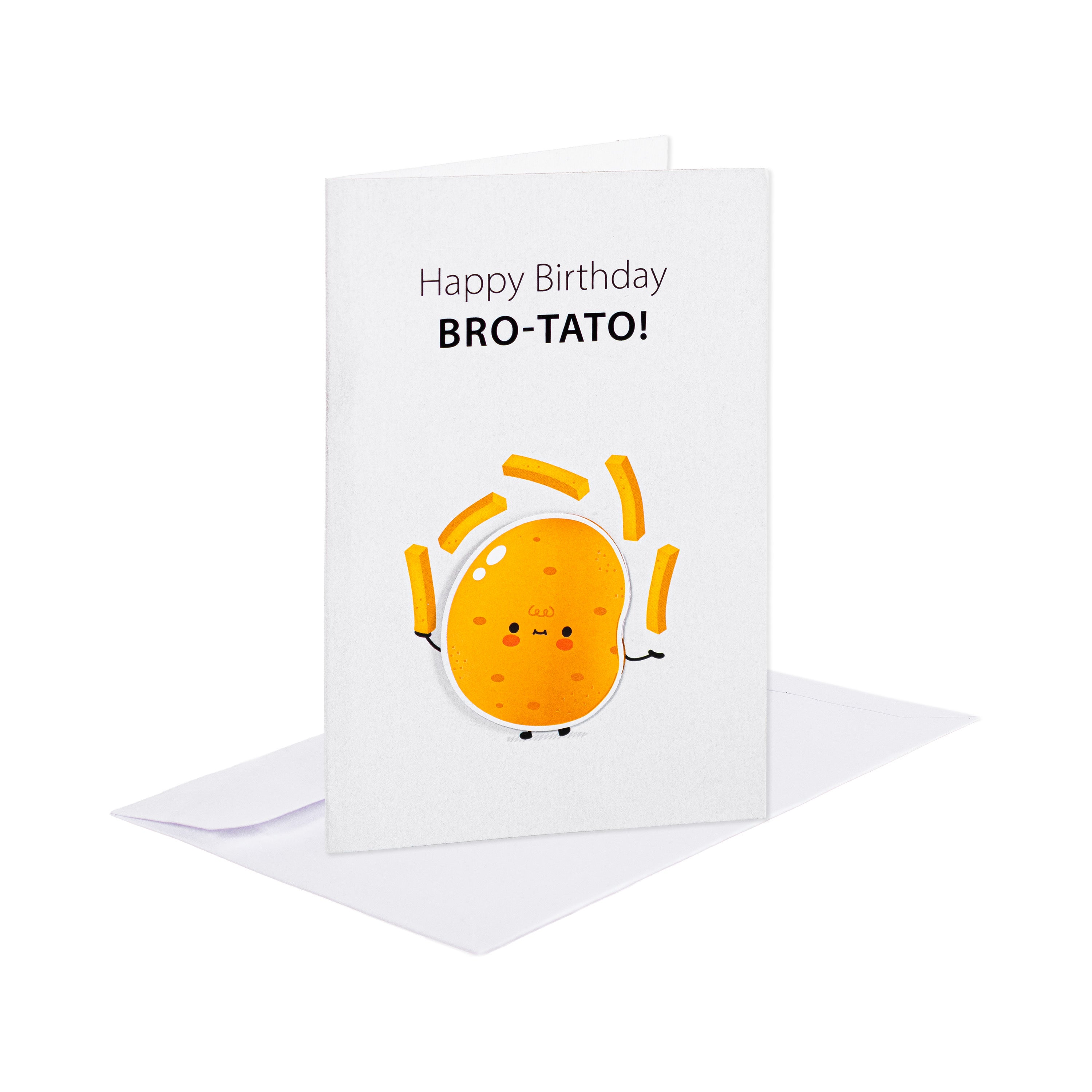 Greeting Card & Envelope Happy Birthday Bro-Tato 4 X 6inch Approx 2pc