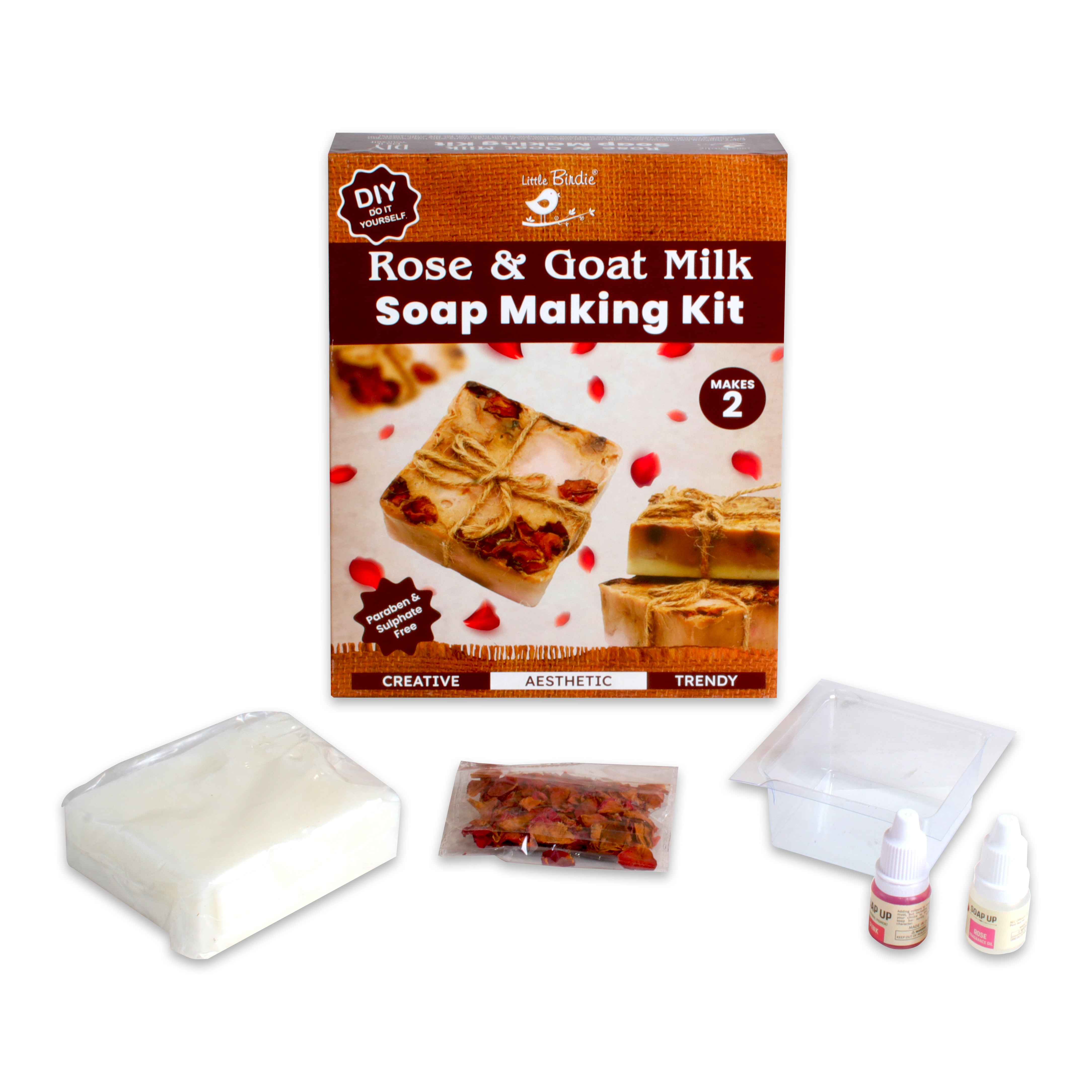 DIY Rose And Goat Milk Soap Making Kit 1Box