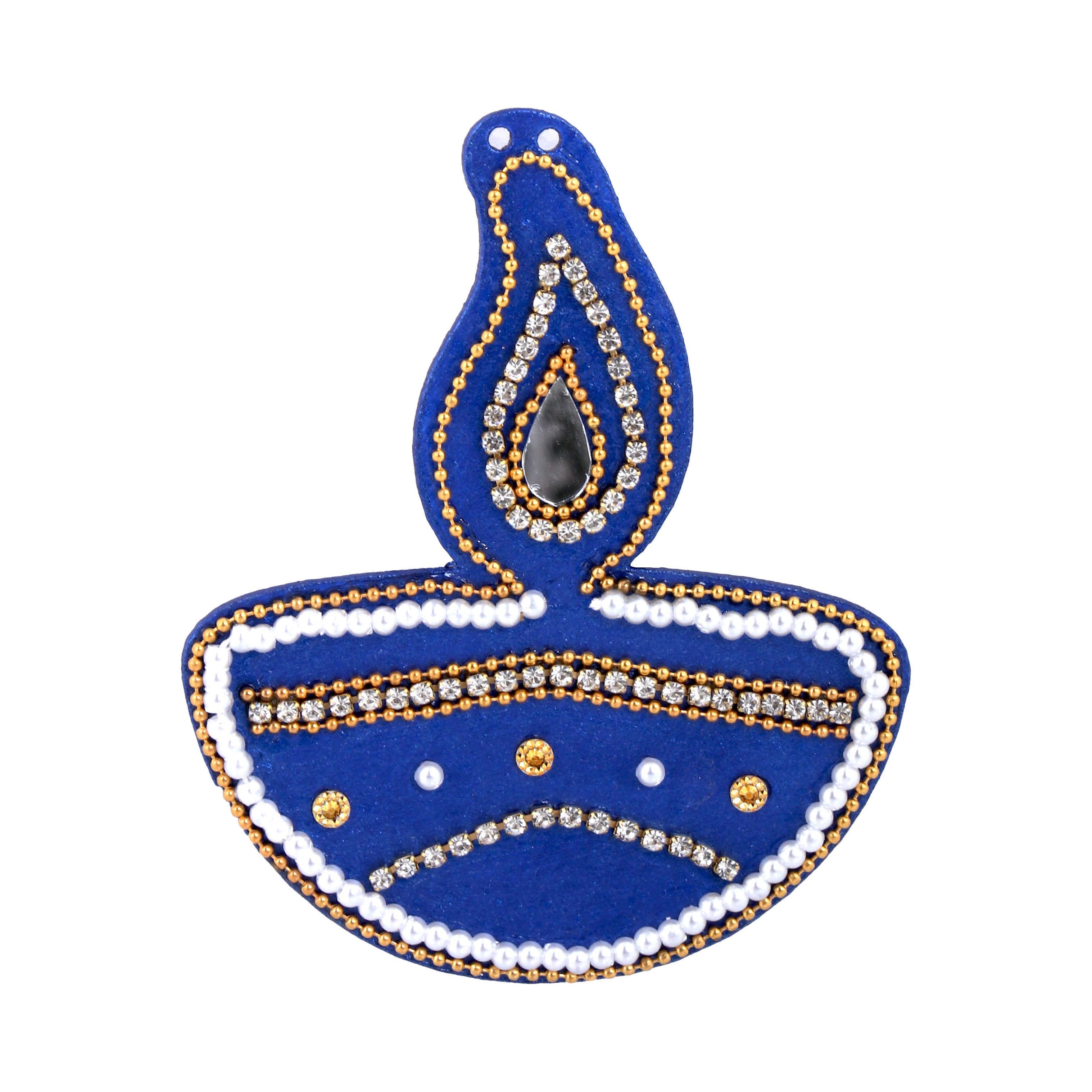 Ornate Festive Lamp Hanging Decor Blue Approx 3.6 X 3inch 2mm Thick 1pc