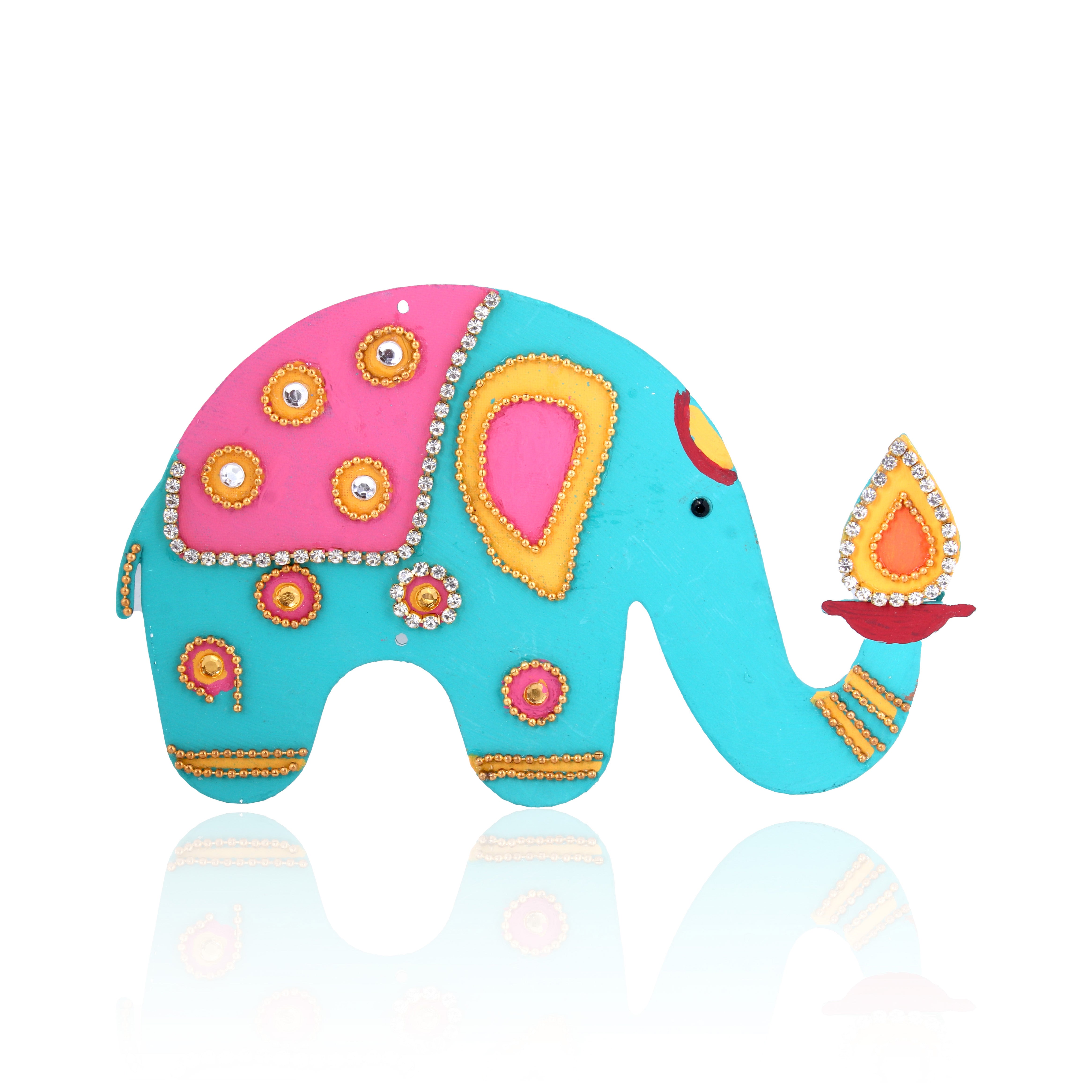 Hanging Decor Festive Elephant Left Side Approx 13.5x8.6cm 2mm Thick 1pc
