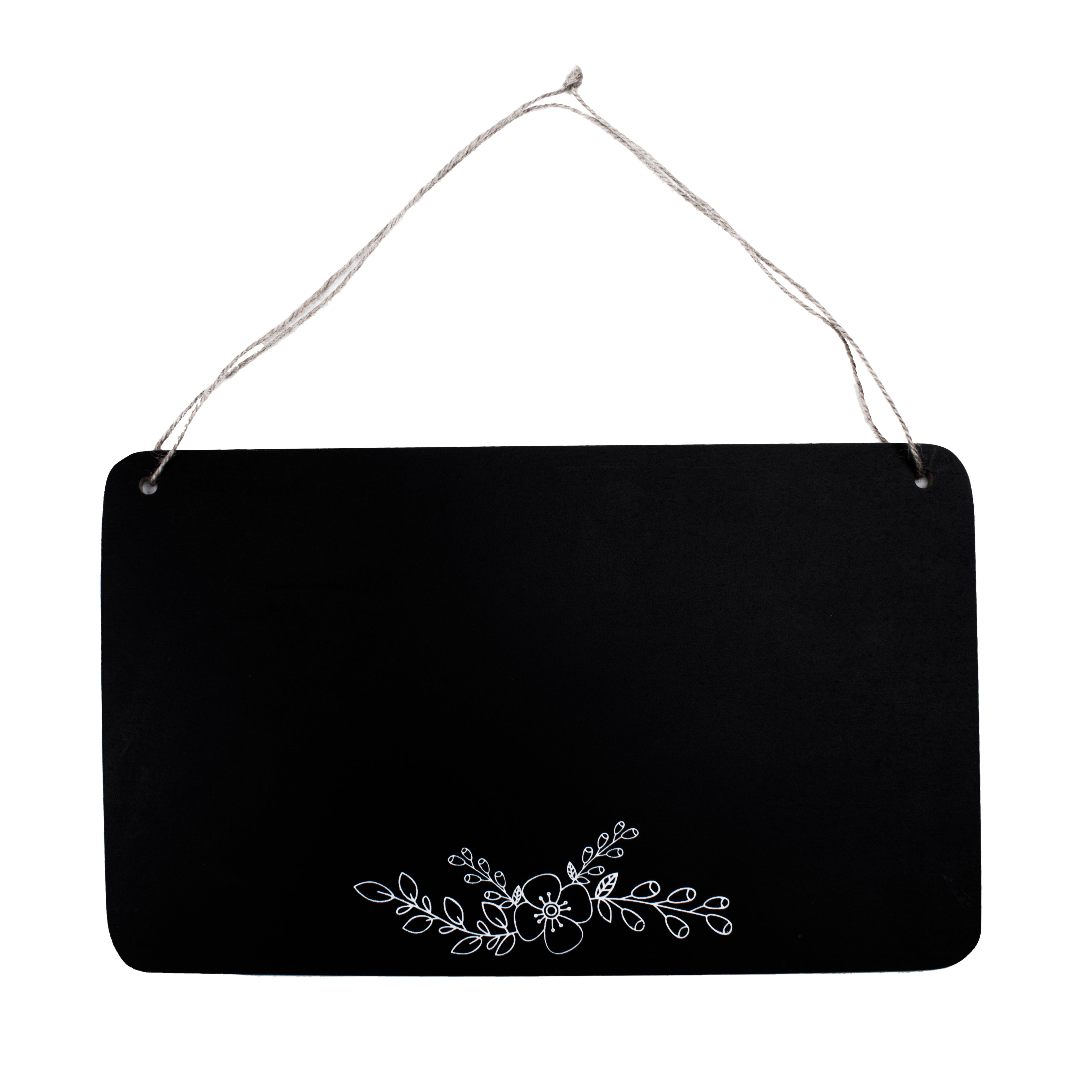 Creative Hanging Chalk Board Floral Touch Rectangular H7.5Inch x L12Inch 1pc