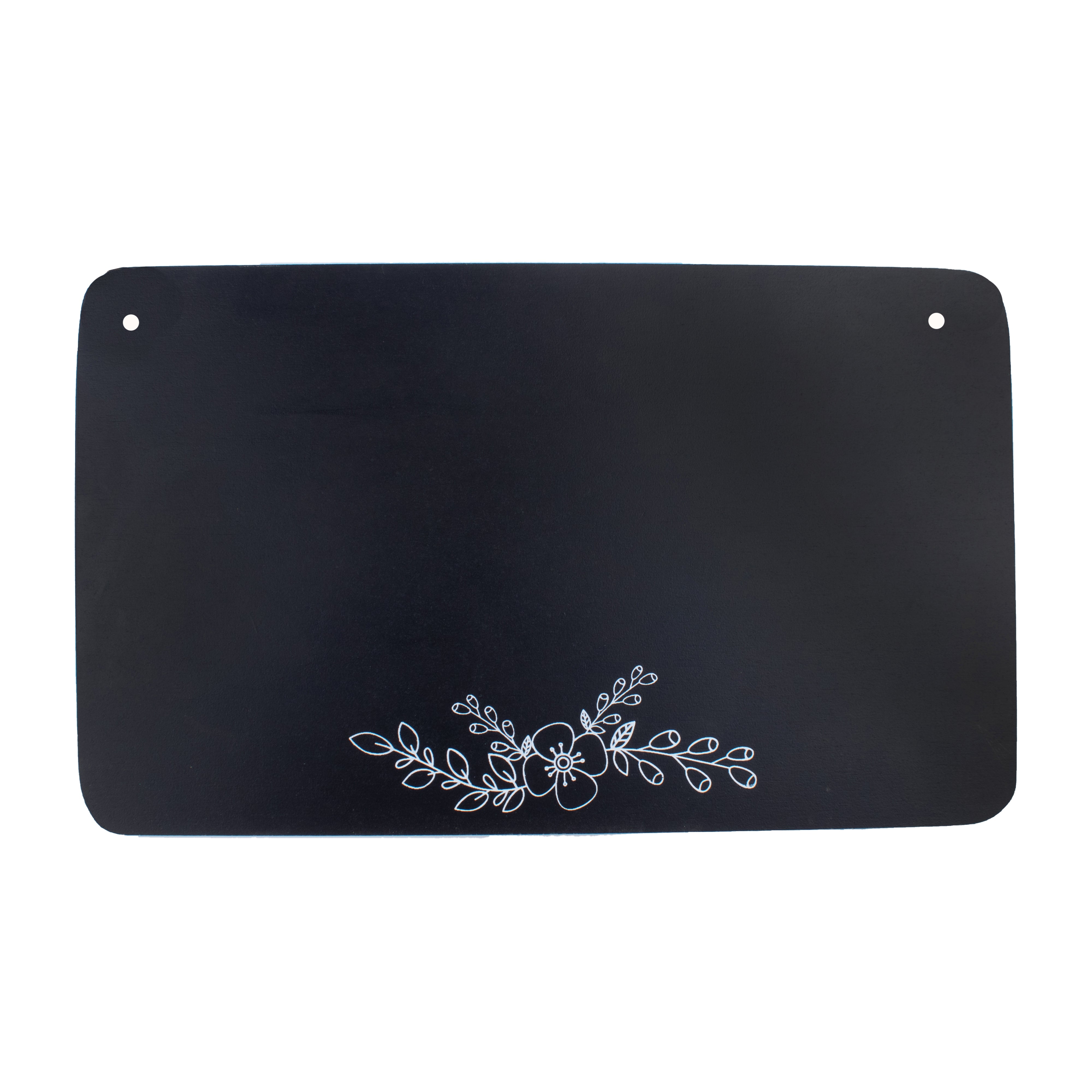Creative Hanging Chalk Board Floral Touch Rectangular H7.5Inch x L12Inch 1pc
