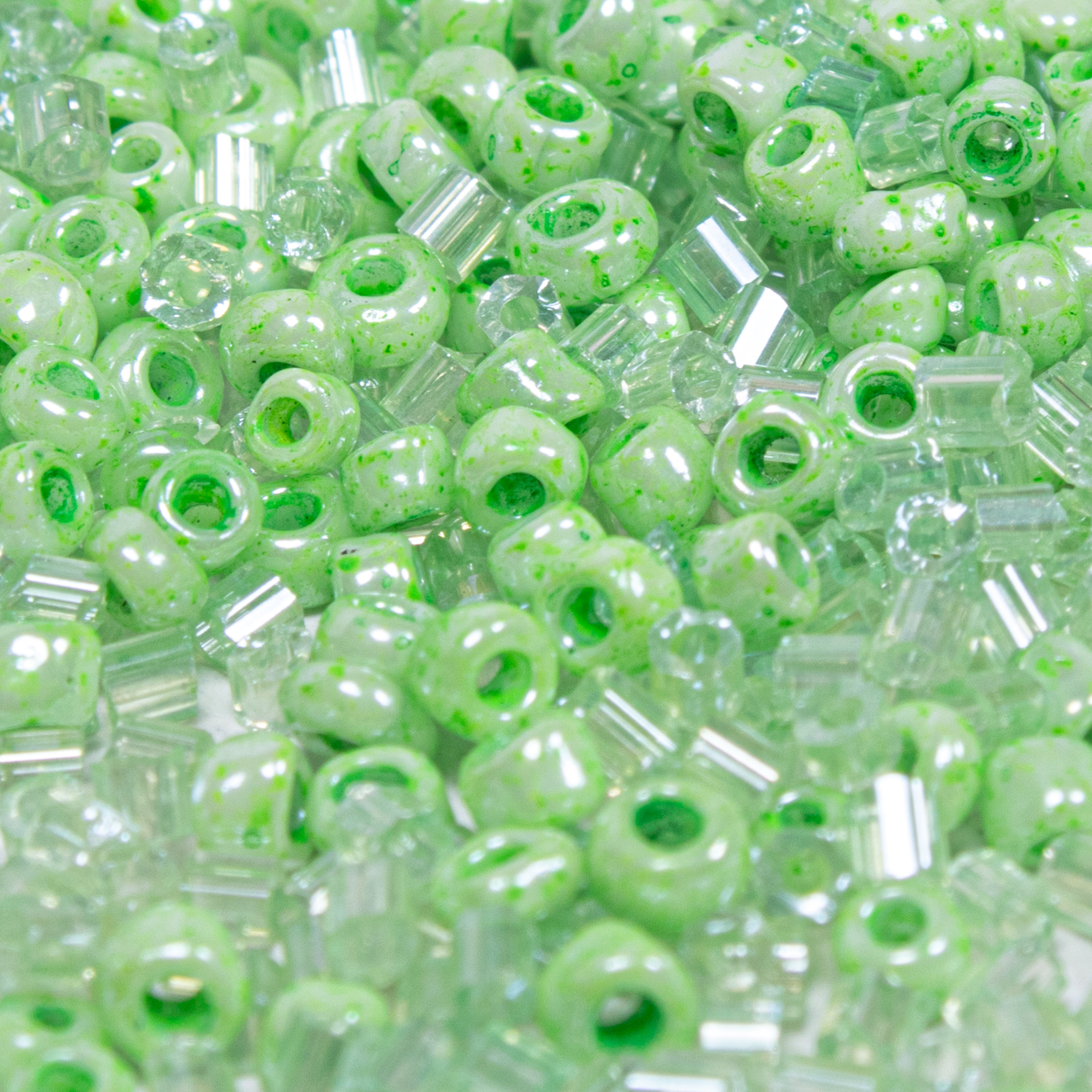 Seed Beads (White, Parrot Green & Yellow) 2mm 3 layer Each 10grm