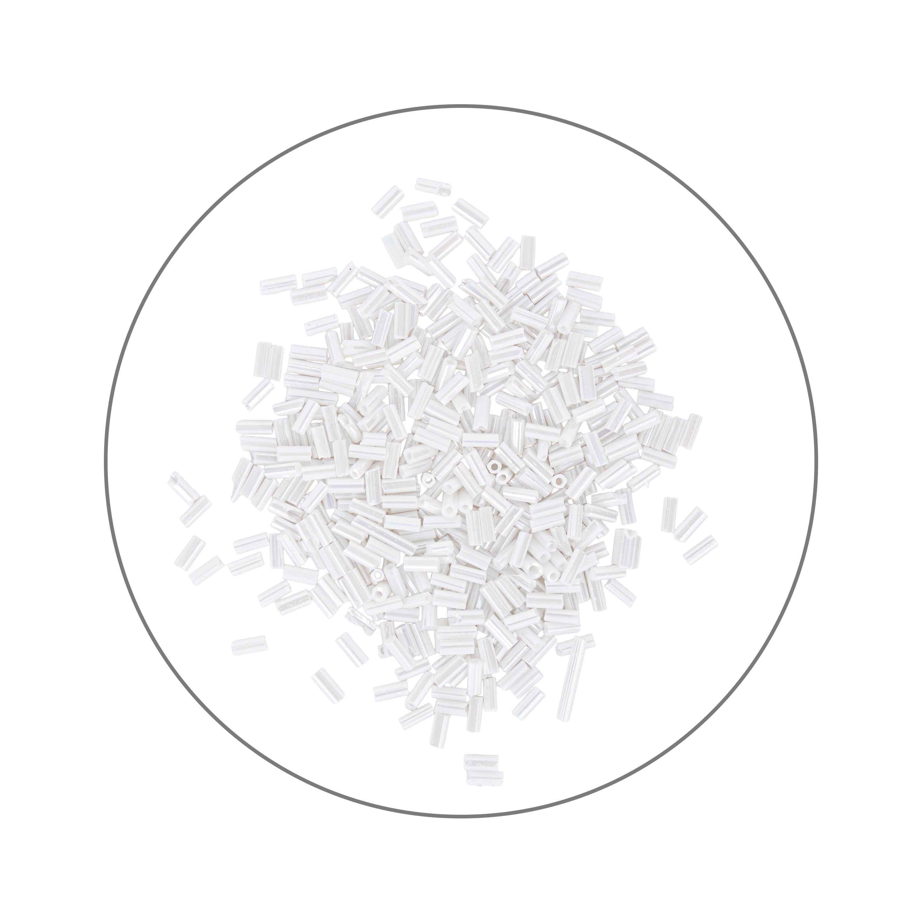 Buggle Beads (White Silver & Gold) 3mm 3 layer Each 10grm