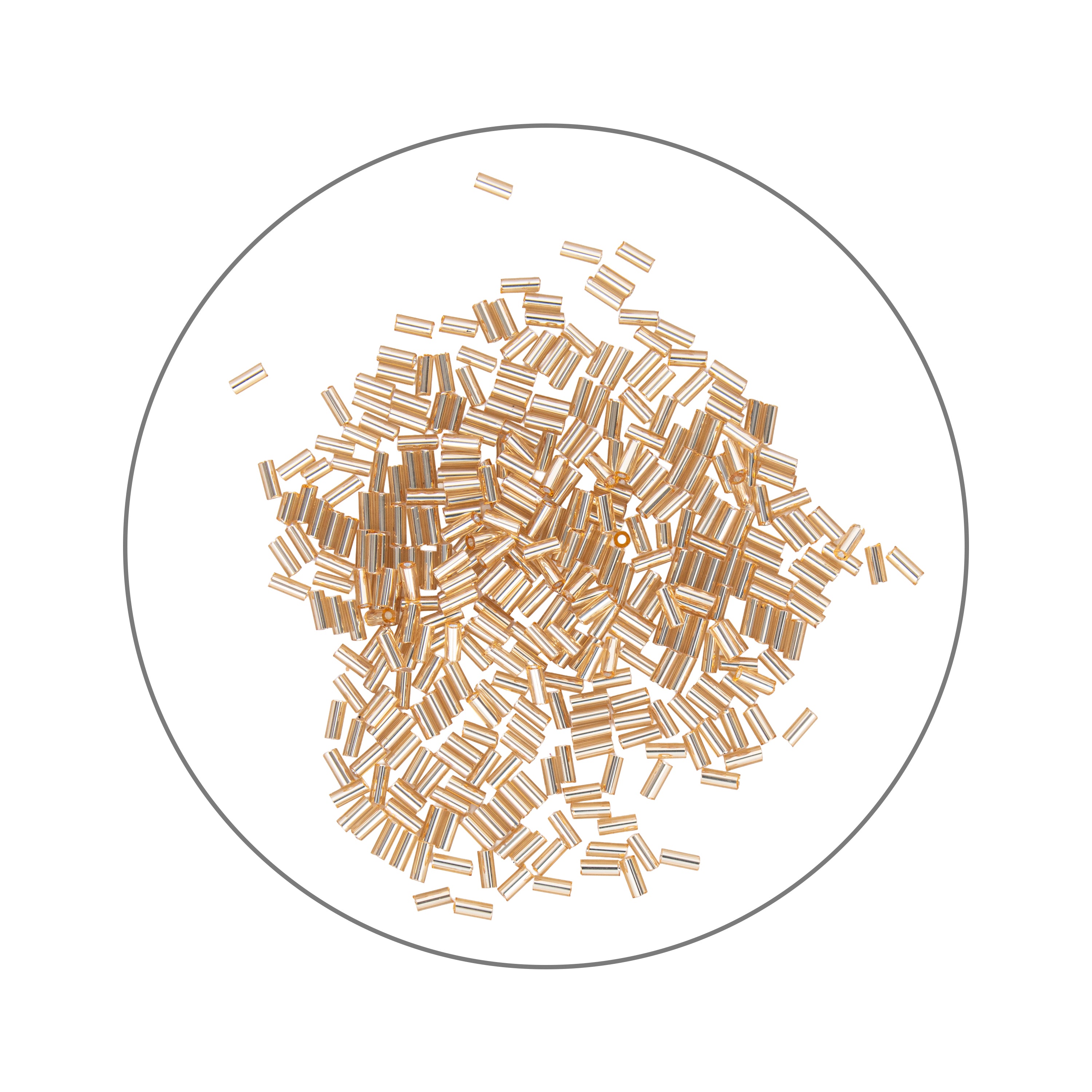 Buggle Beads (White Silver & Gold) 3mm 3 layer Each 10grm