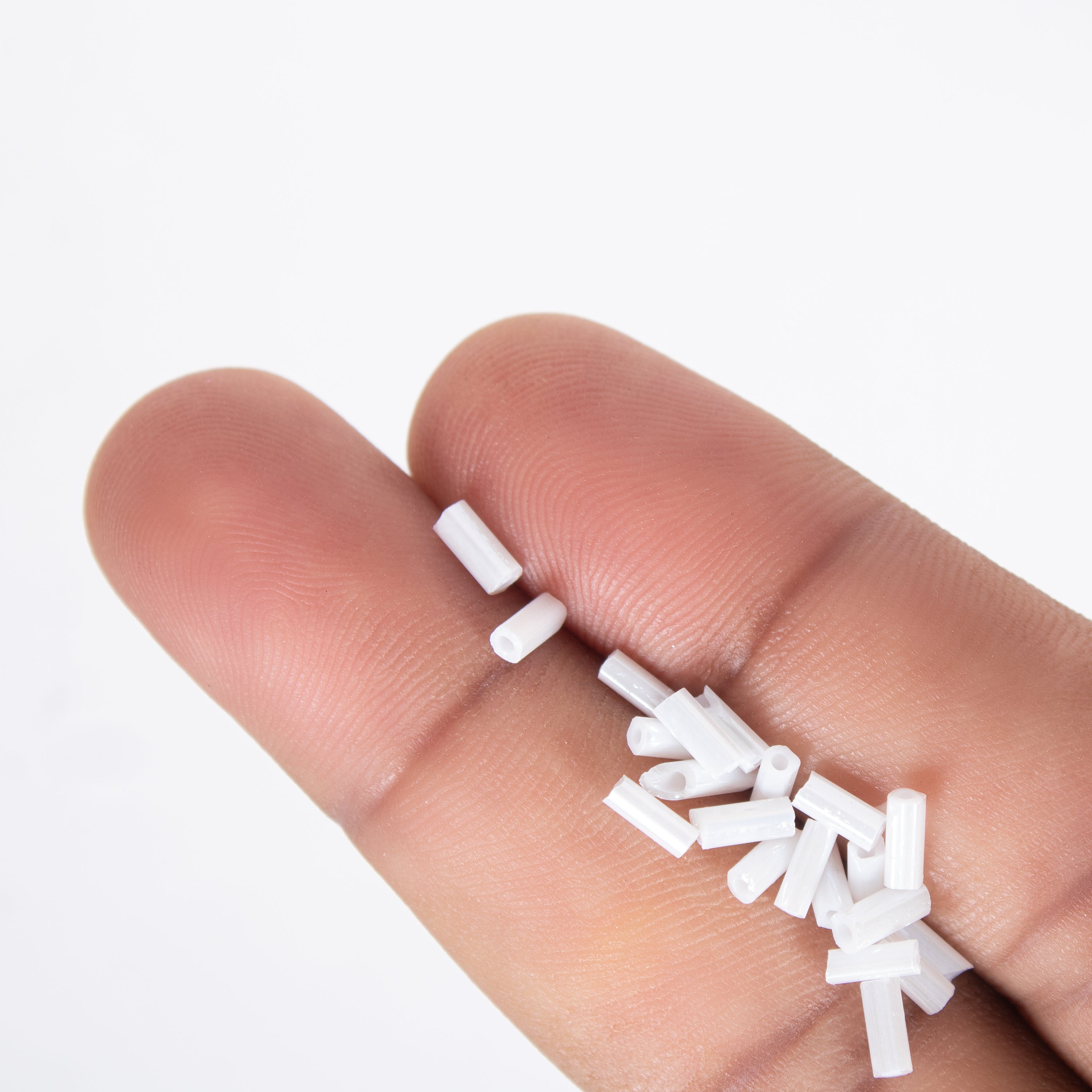 Buggle Beads (White Silver & Gold) 3mm 3 layer Each 10grm