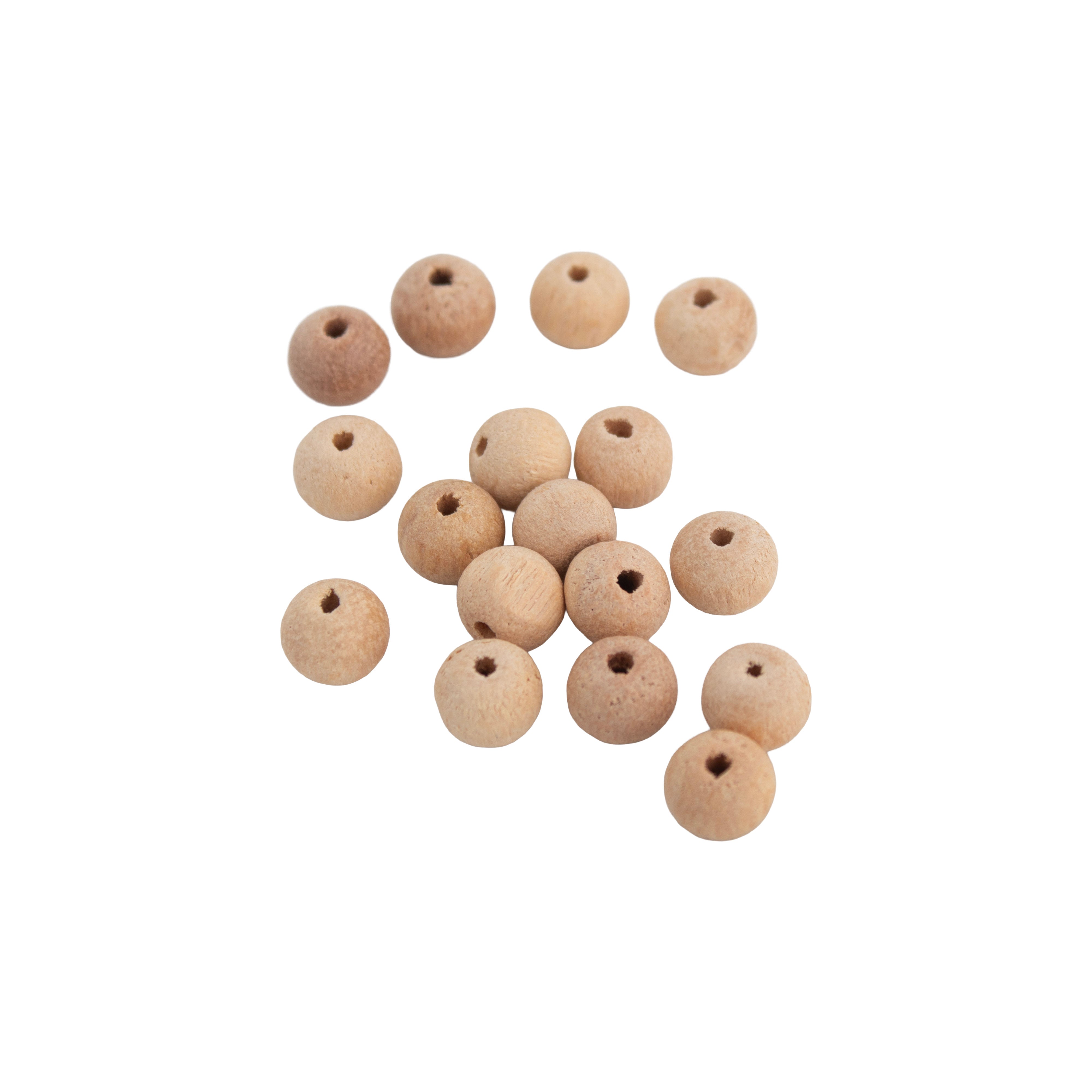 Wooden Beads With Hole 8mm Natural 30pcs