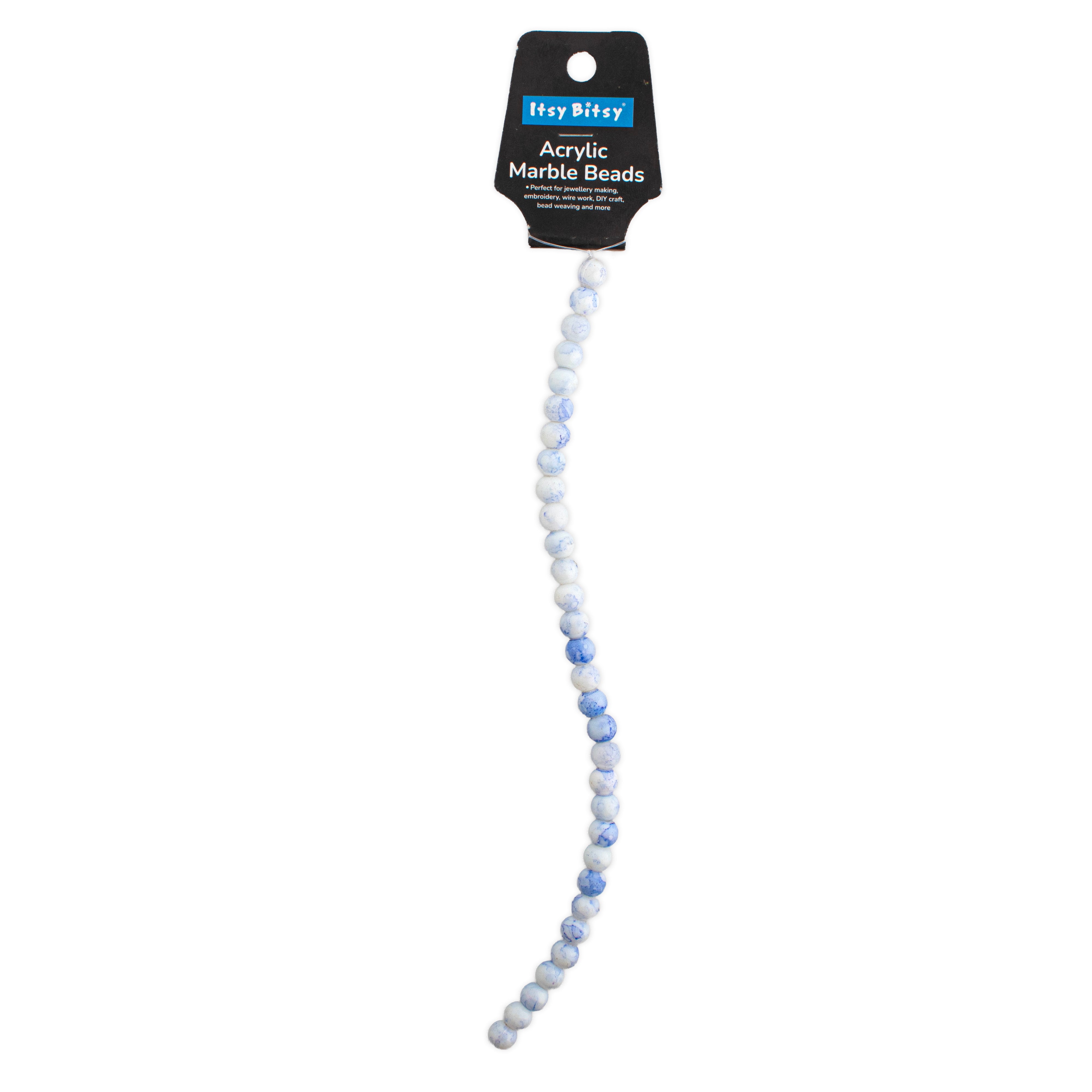 Acrylic Marble Beads Azure Fusion 1 String