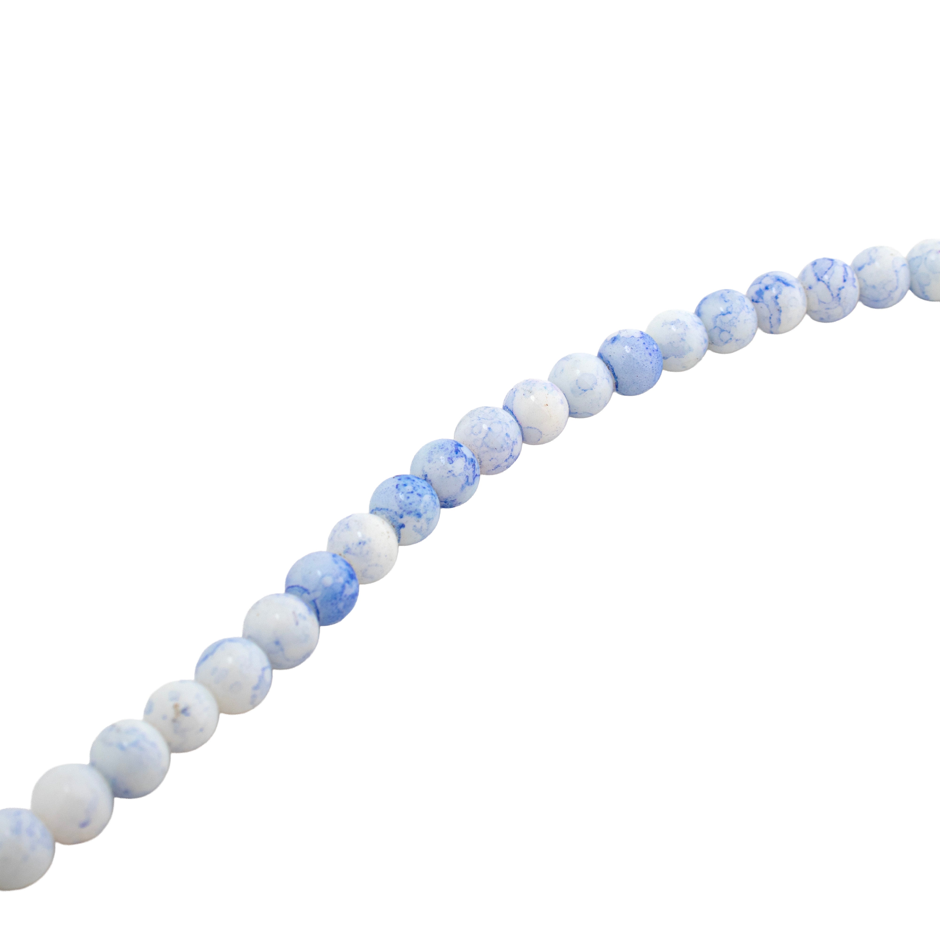 Acrylic Marble Beads Azure Fusion 1 String
