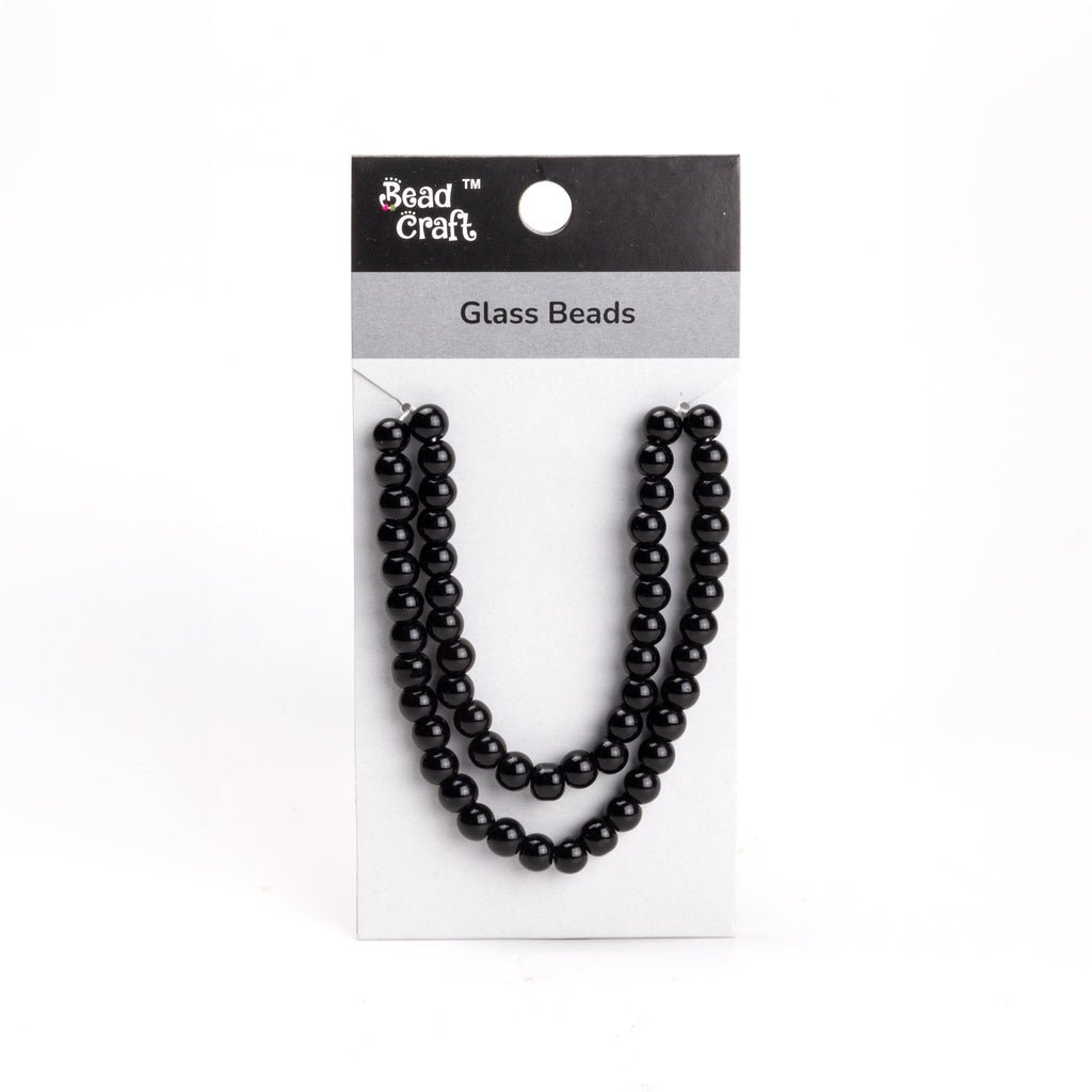 Glass Beads Ebony Black String1