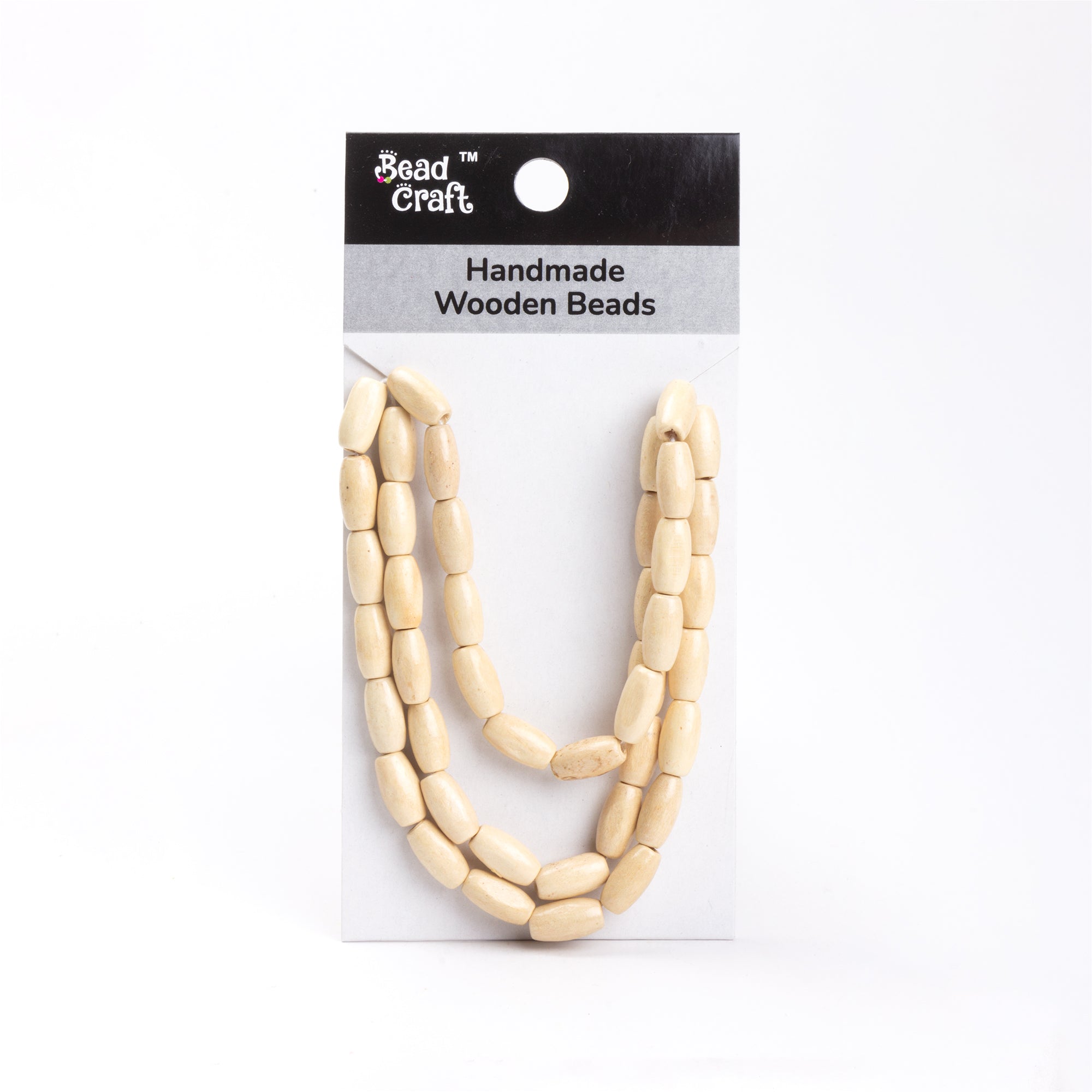 Handmade Wooden Beads Off-White String