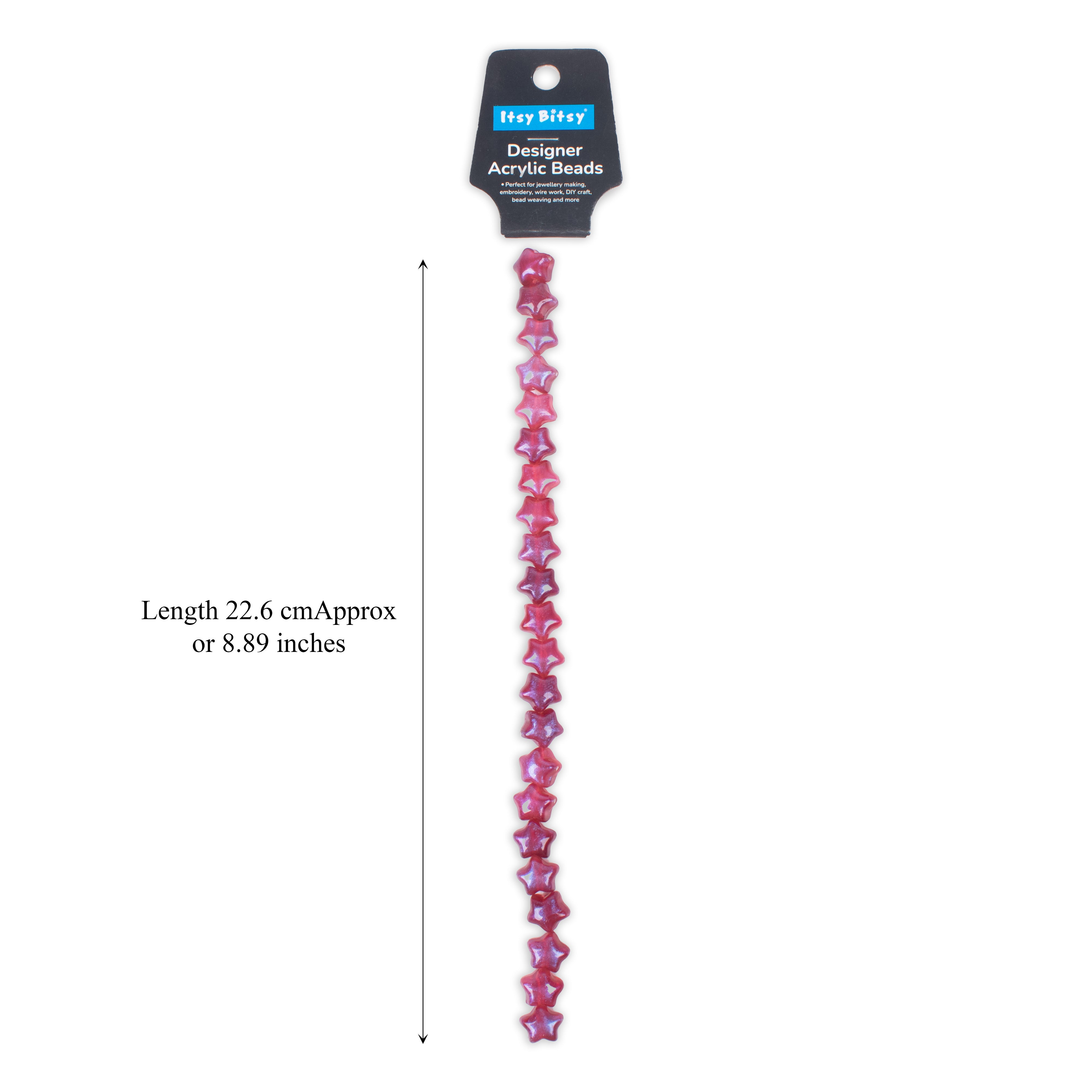 Designer Acrylic Beads Rainbow Red 1 String