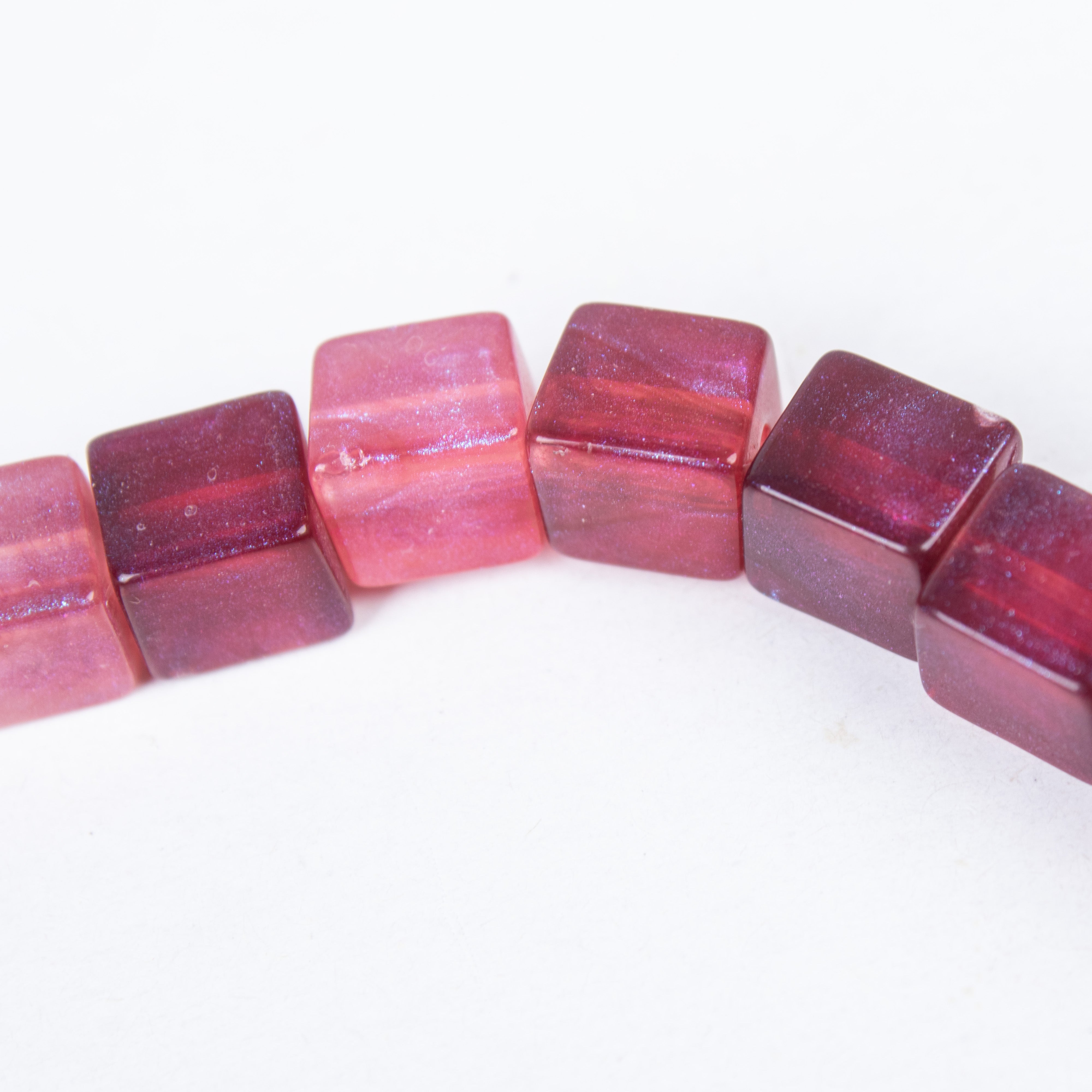 Designer Acrylic Beads Burnt Red Approx 25gm 1 String-1