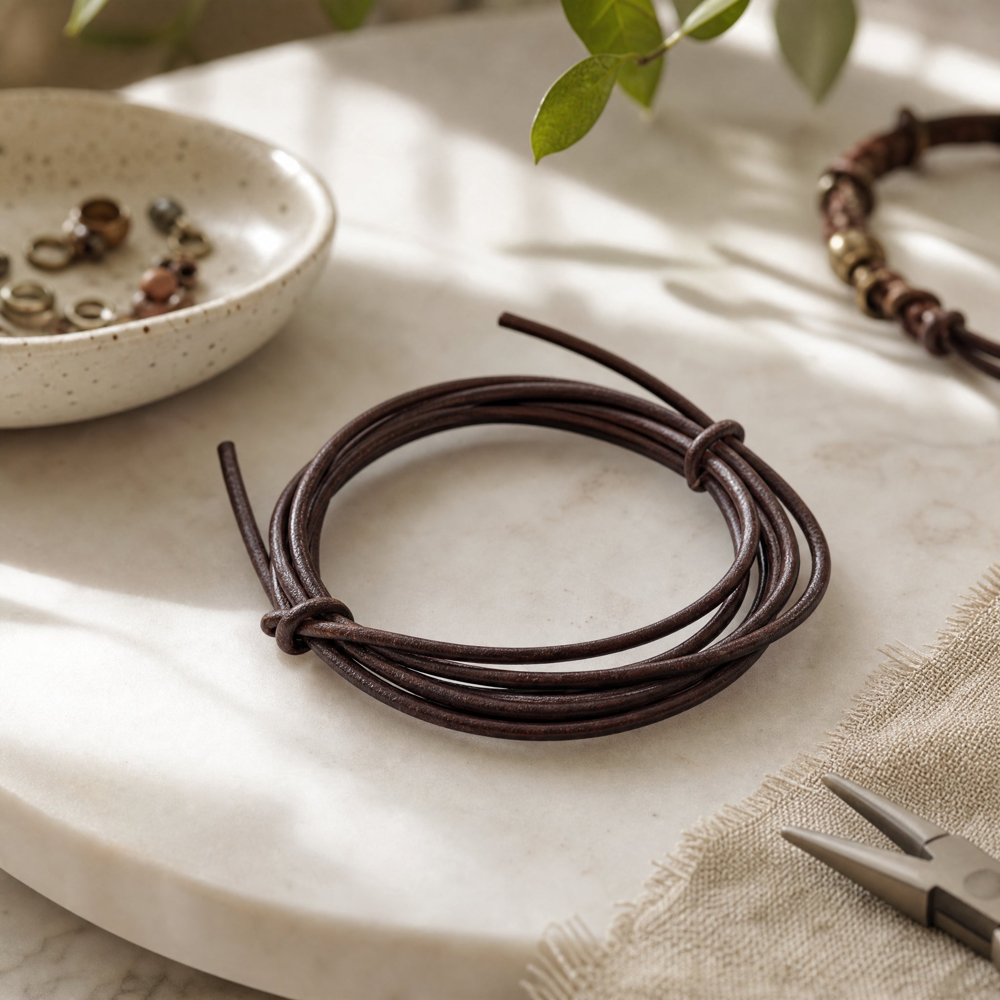 Leather Cord Brown 1mm 1mtr