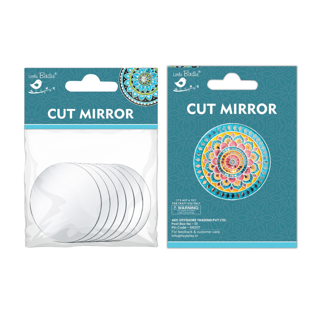Cut Mirror Round 40mm dia 50gms Apx 20pc