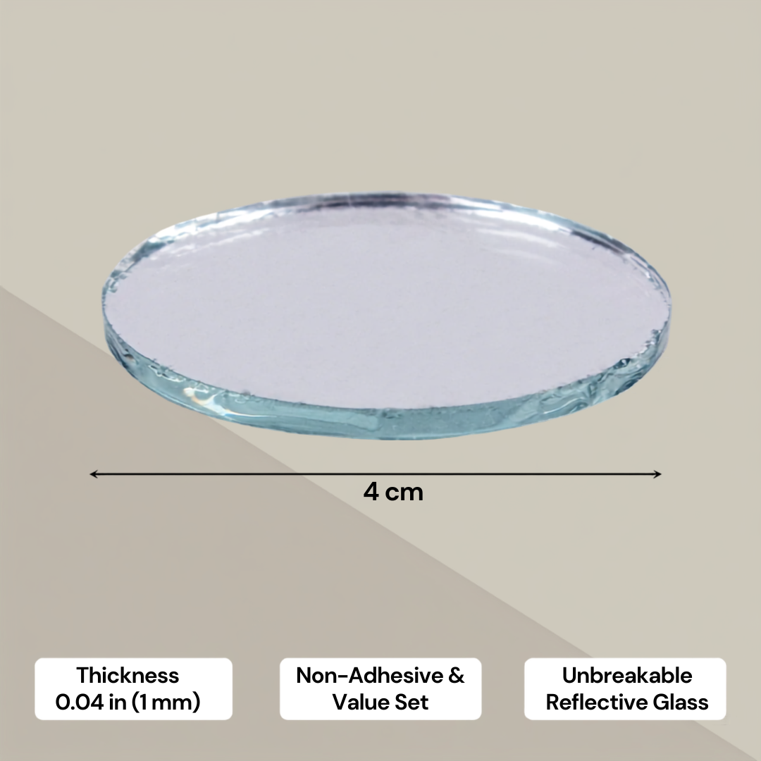Cut Mirror Round 40mm dia 50gms Apx 20pc