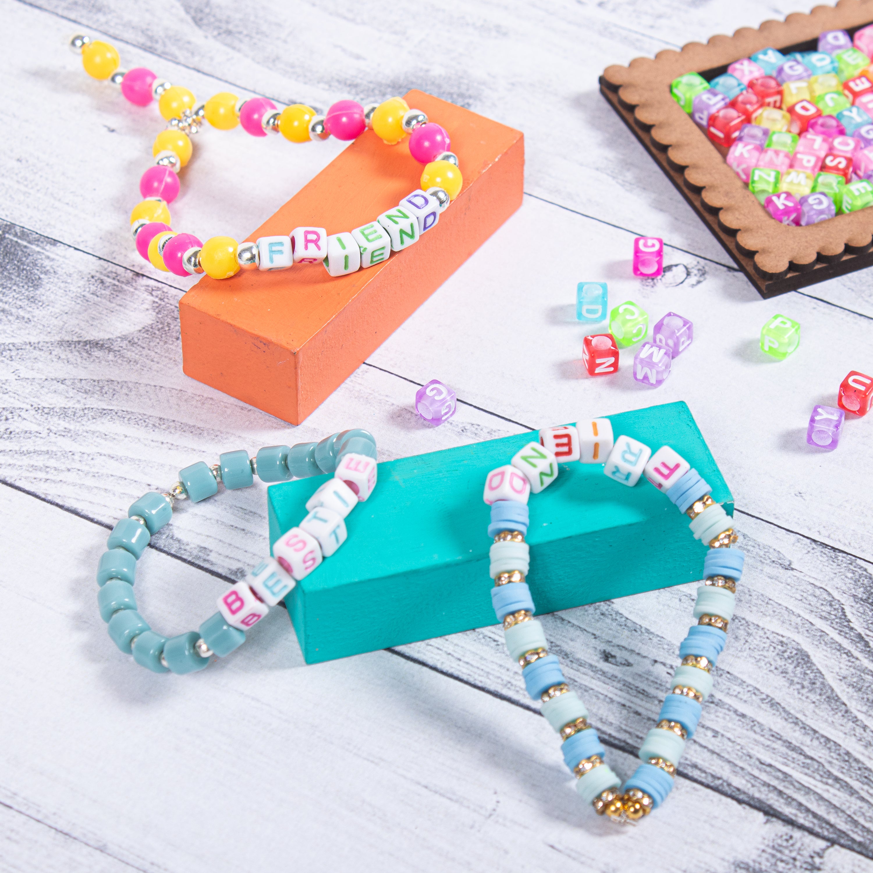 Jewellery Essentials Alphabet Beads Multicolour 50gm