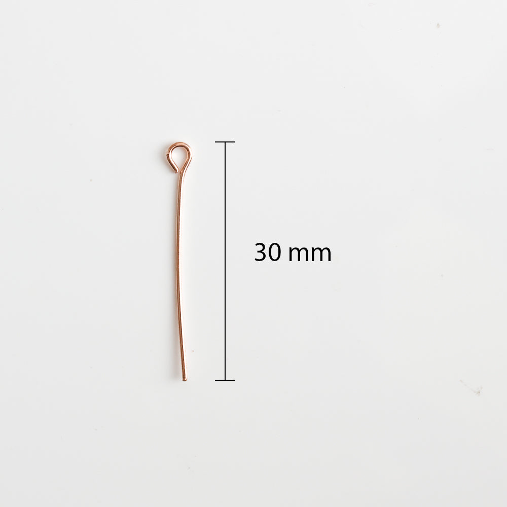 Jewellery Findings Eye Pin 30Mm Rose Gold 25 Gm