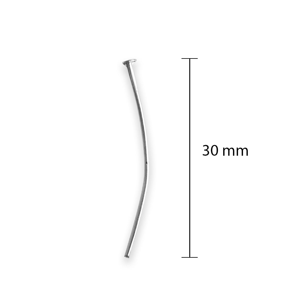 Jewellery Findings Head Pin 30Mm Nickel 25 Gm