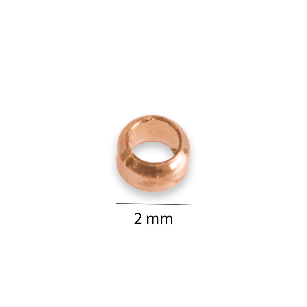 Jewellery Findings Crimp Beads 2Mm Rose Gold 5 Gm