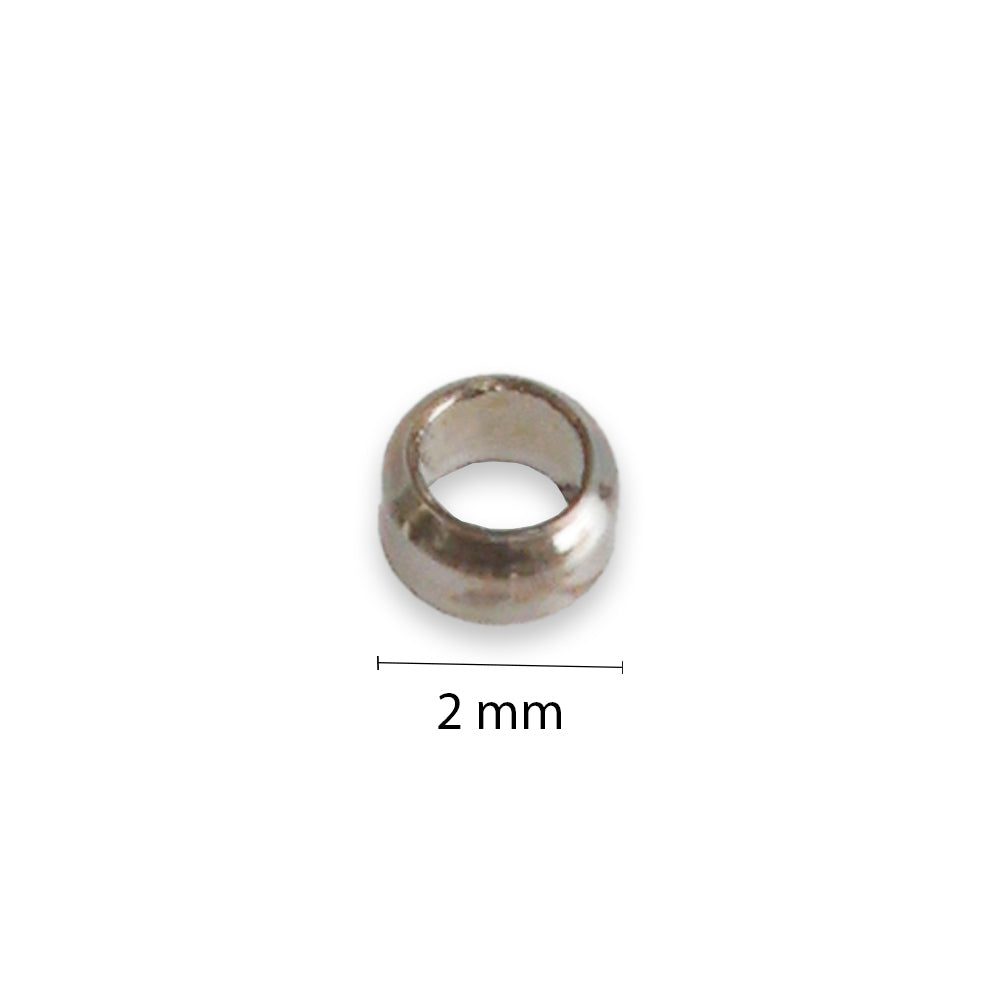 Jewellery Findings Crimp Beads 2Mm Nickel 5 Gm