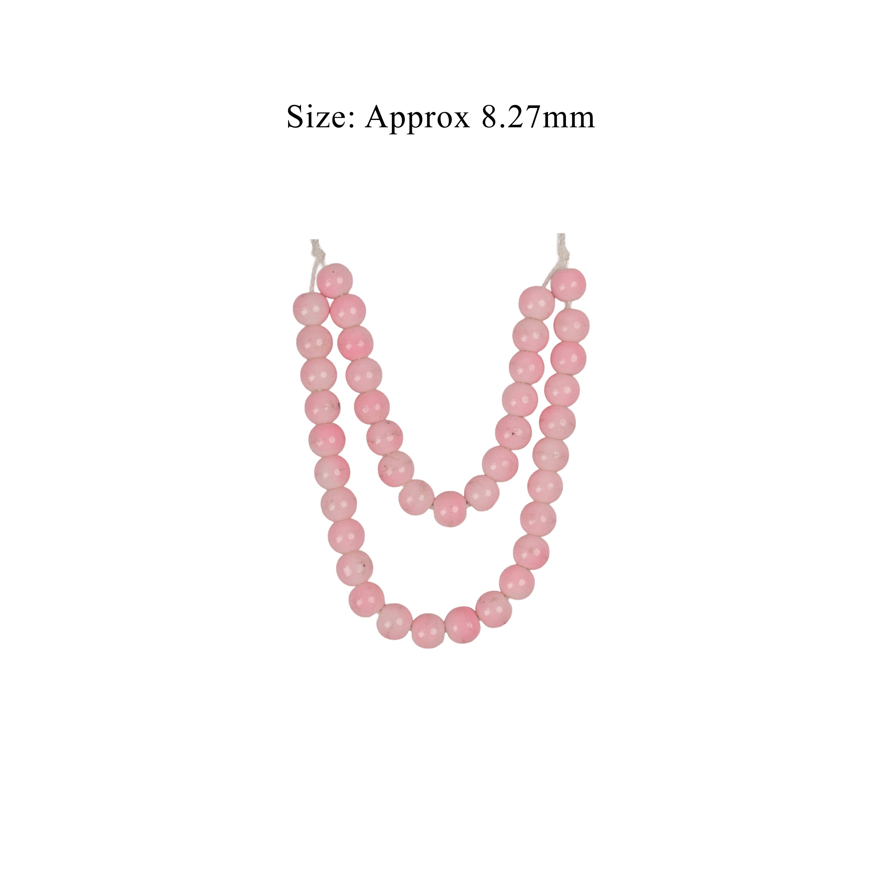 Glass Beads Round Blush Pink Approx 8.27mm 1 String