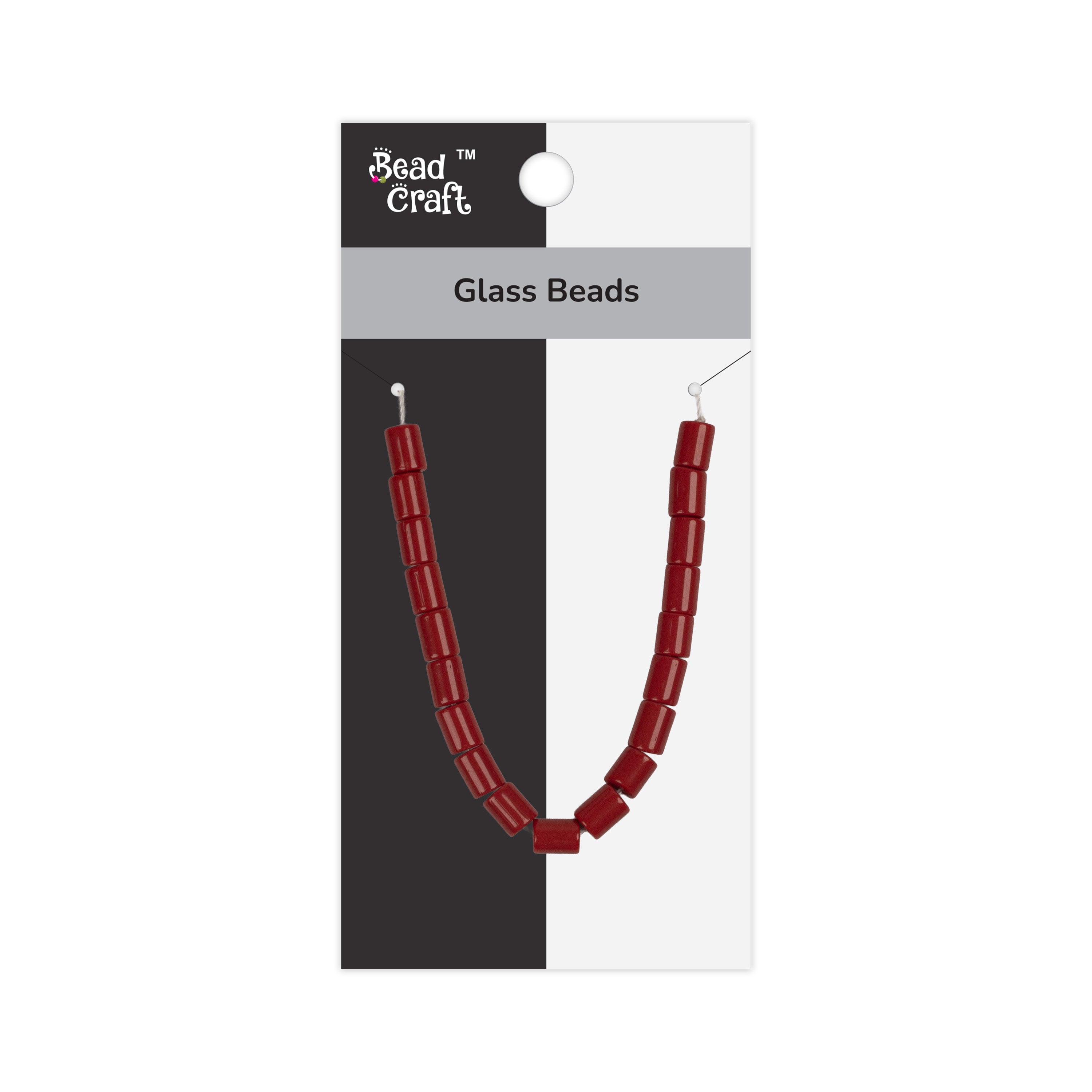 Glass Beads Tube Ruby Red Approx 6.86X8.04mm 1 String