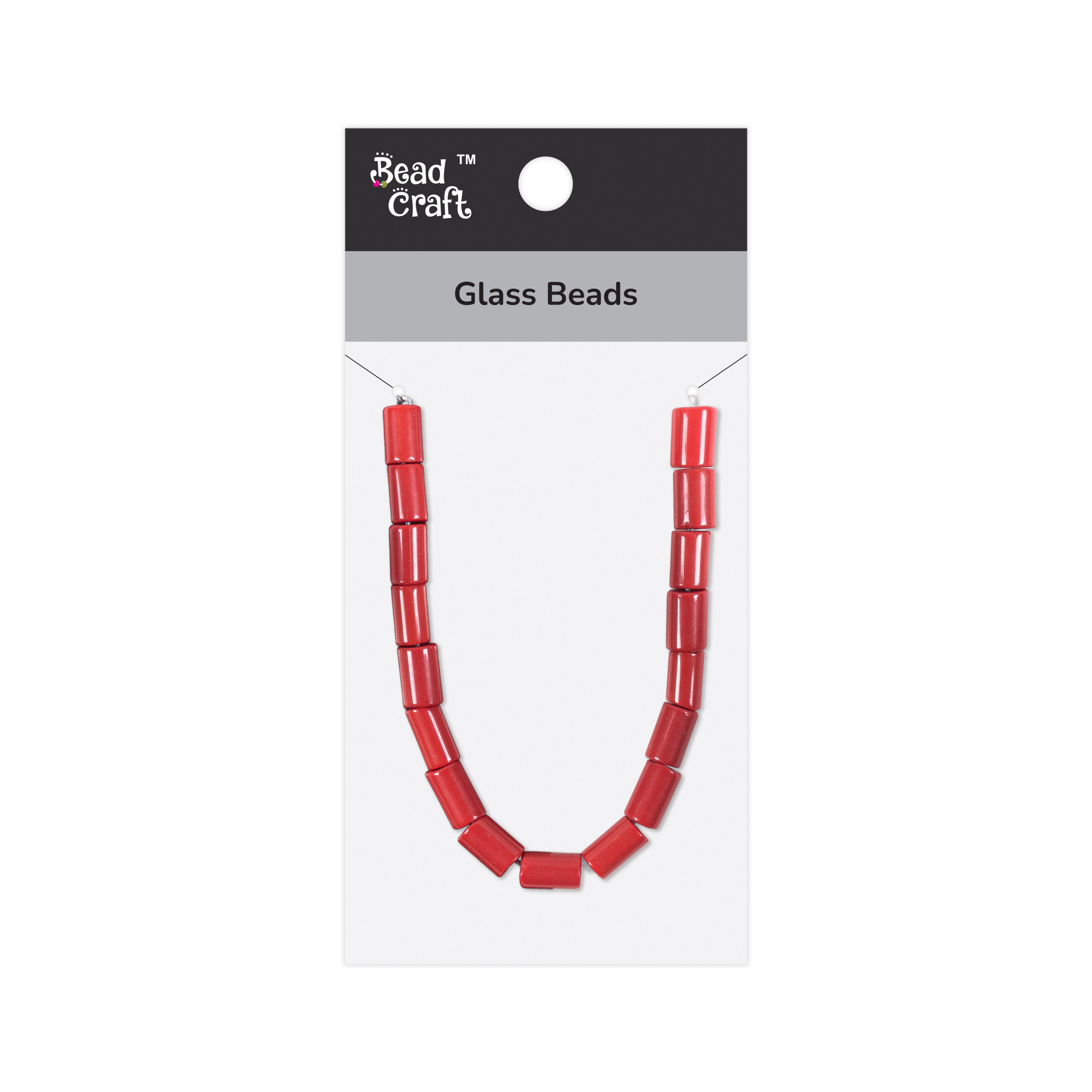 Glass Beads Tube Ruby Red Approx 7.95X12.83mm 1 String LB