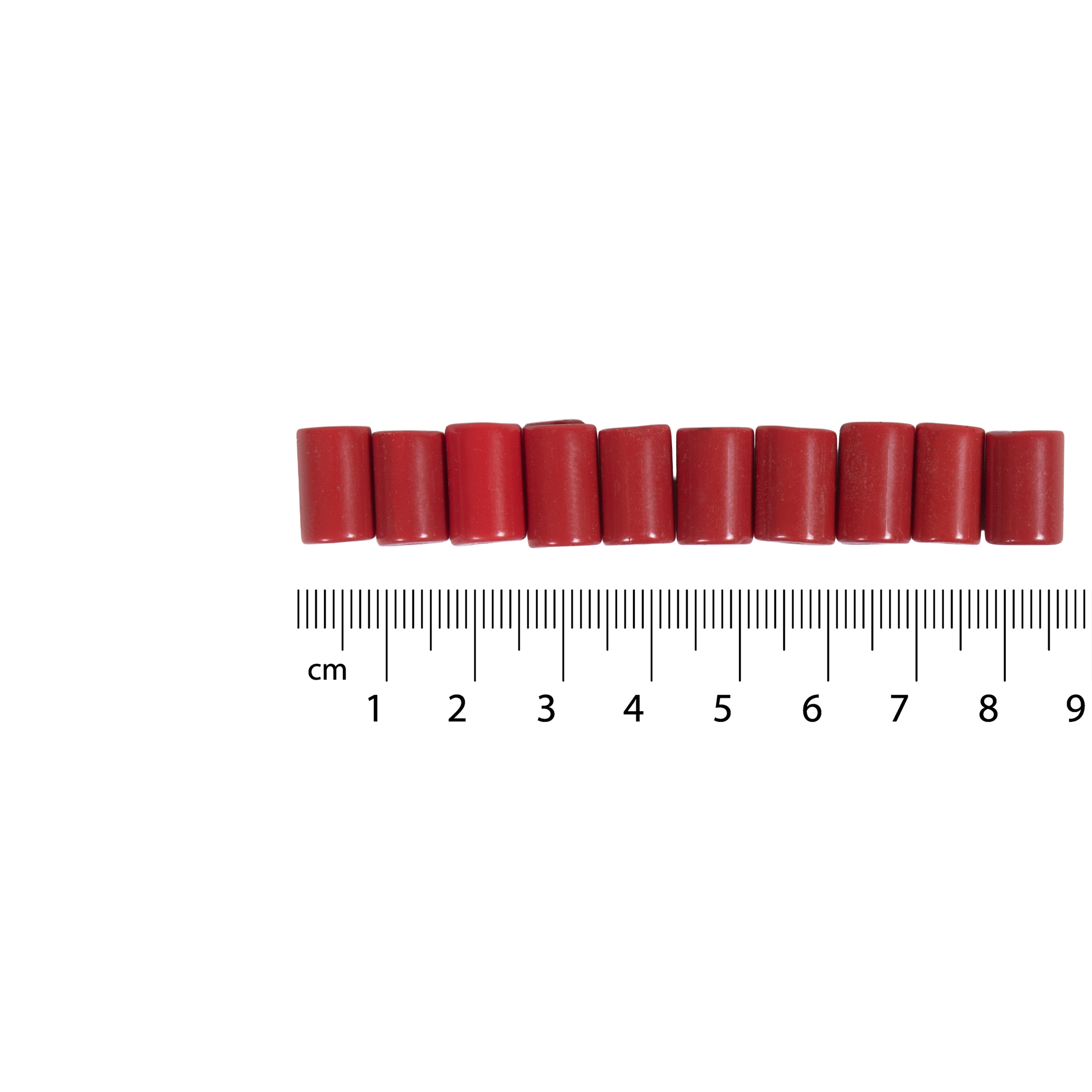 Glass Beads Tube Ruby Red Approx 7.95X12.83mm 1 String LB