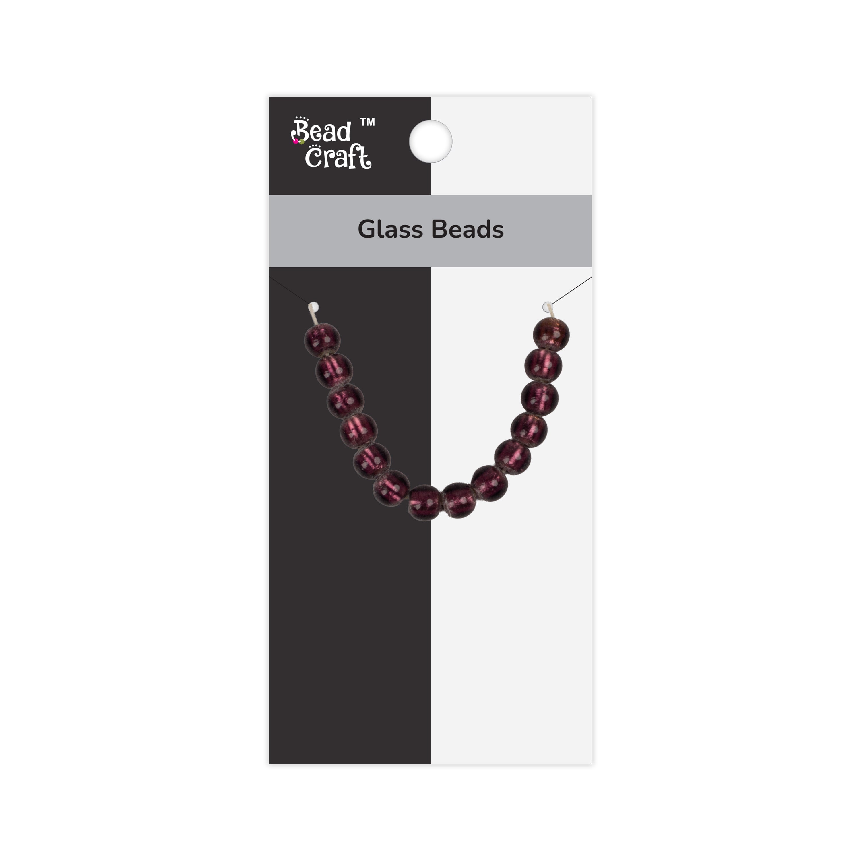 Glass Beads Drum Shape Plum Approx 9.53X8.35mm 15gm 1 String