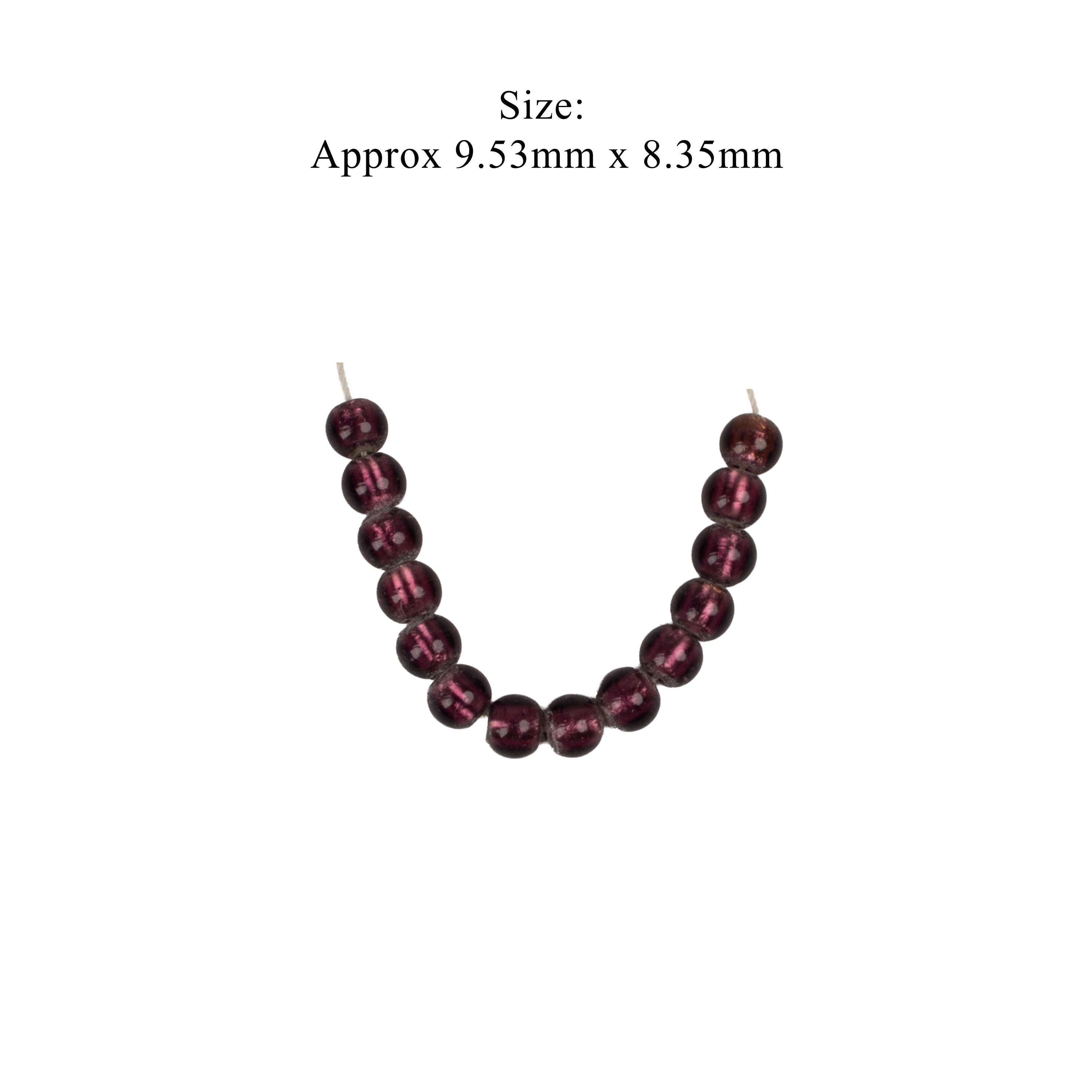 Glass Beads Drum Shape Plum Approx 9.53X8.35mm 15gm 1 String