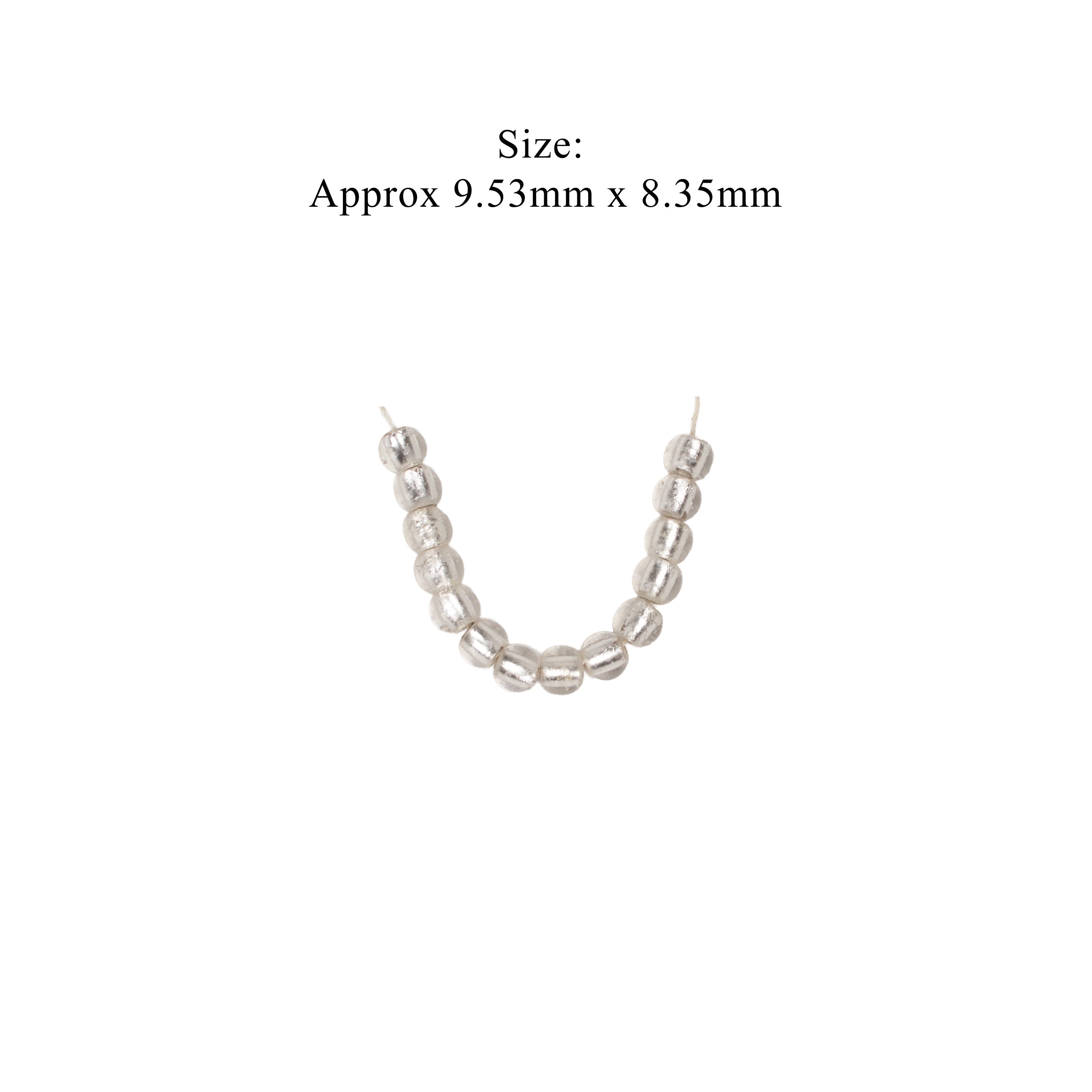 Glass Beads Drum Shape Pearly White Approx 9.53X8.35mm 15gm 1 String