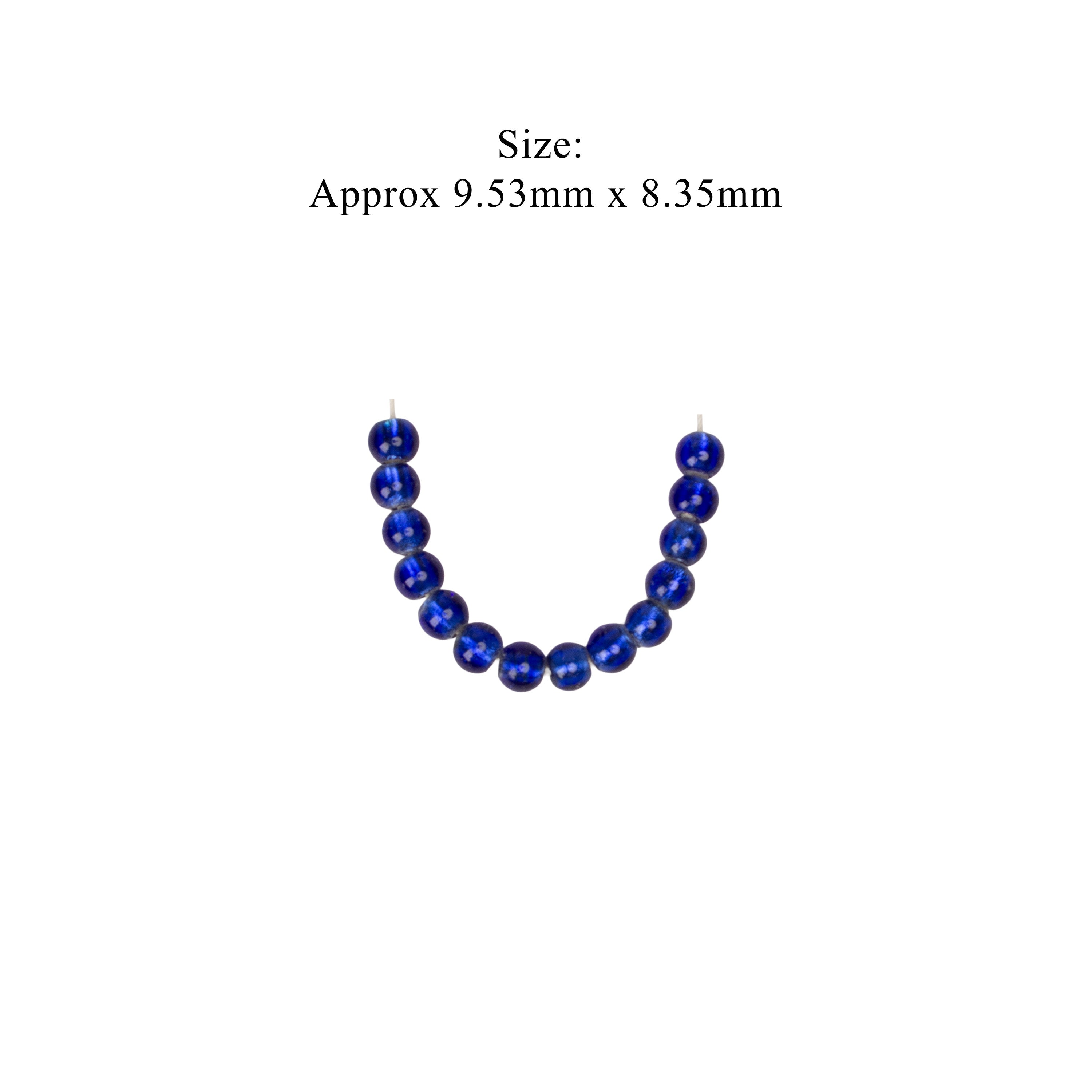 Glass Beads Drum Shape Royal Blue Approx 9.53X8.35mm 15gm 1 String