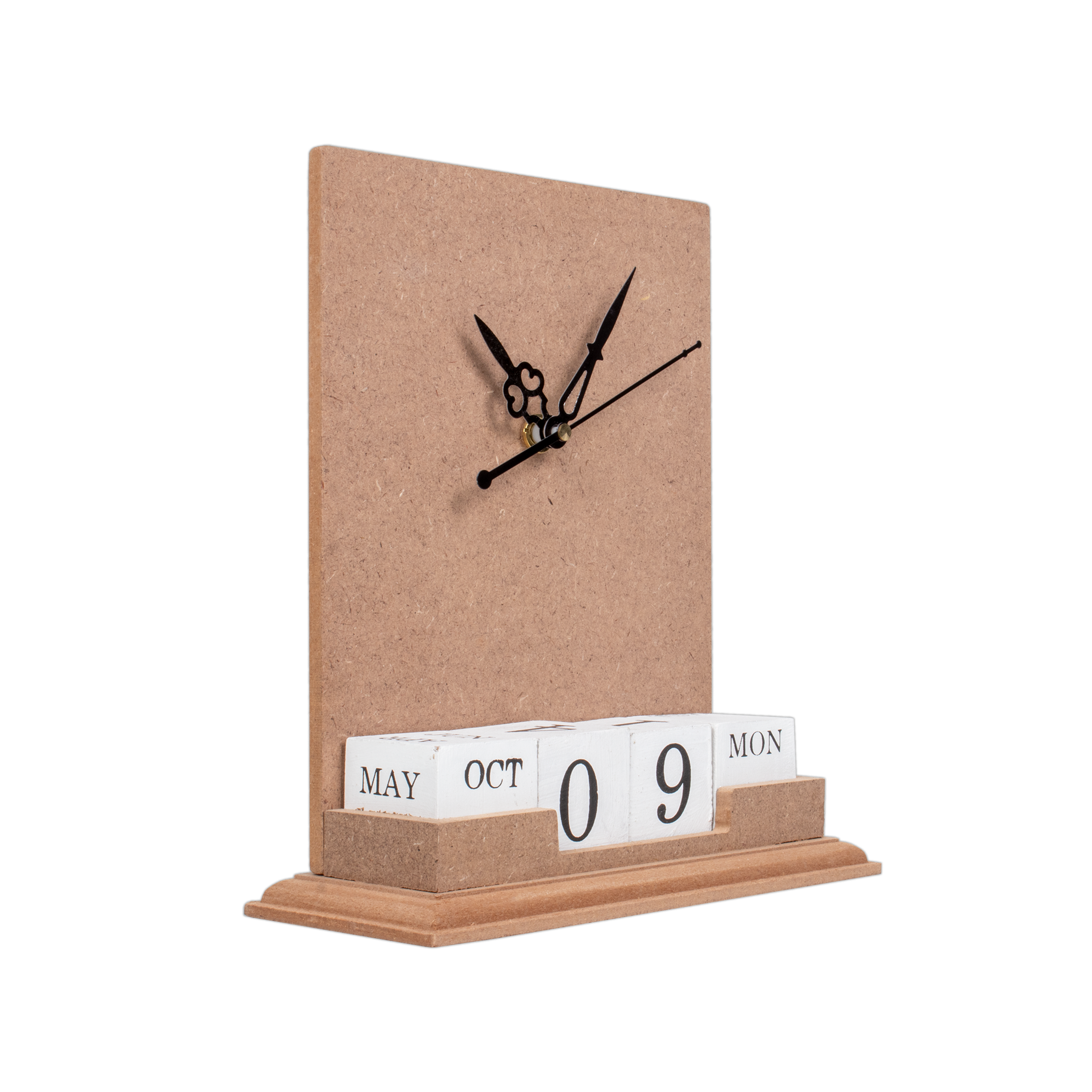 MDF Table Clock with Calendar L78.2 X W7.1inch 1pc