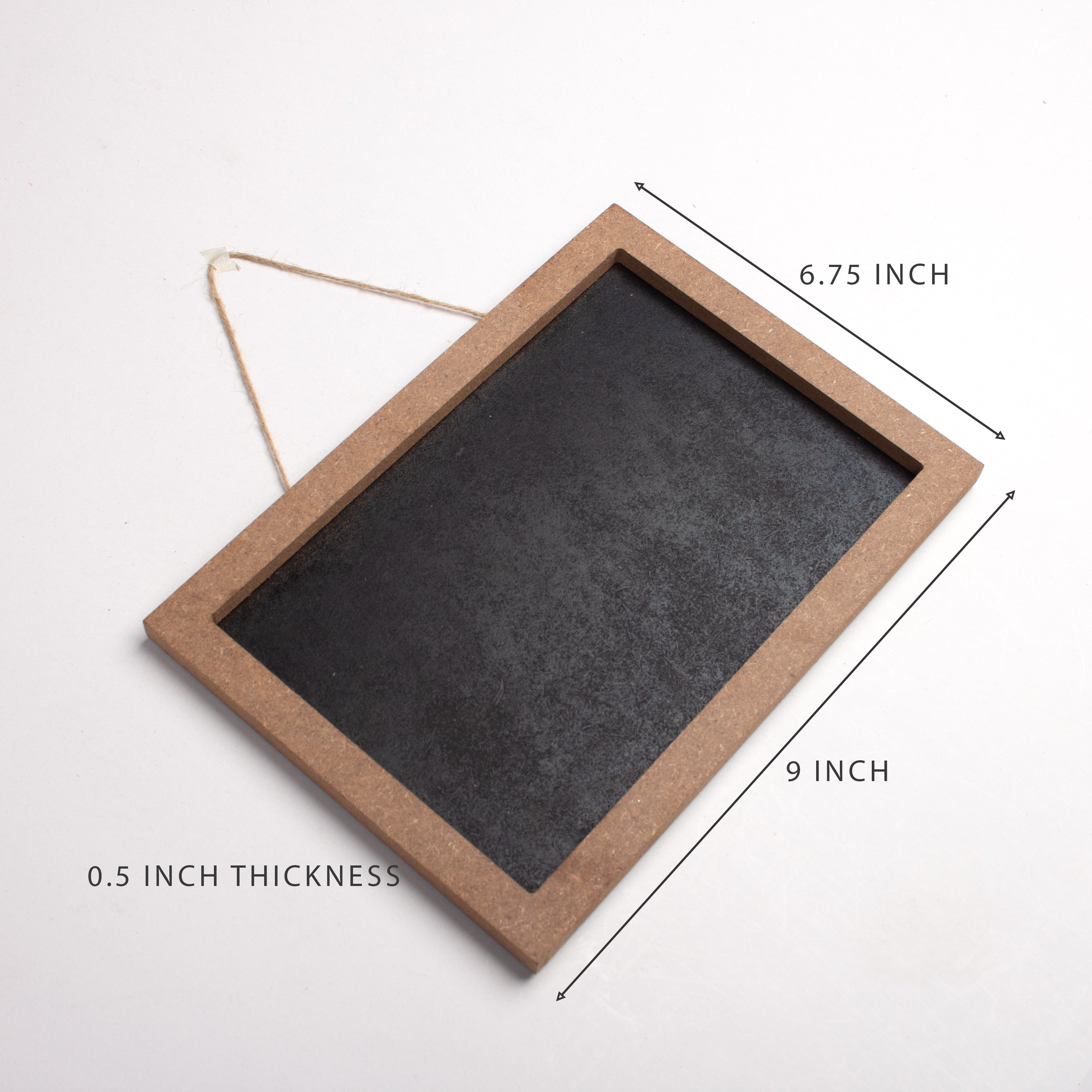 Chalk Hanging Message Board MDF 12mm Thickness Approx 9.5 x 6.75 x 0.5in 1pc