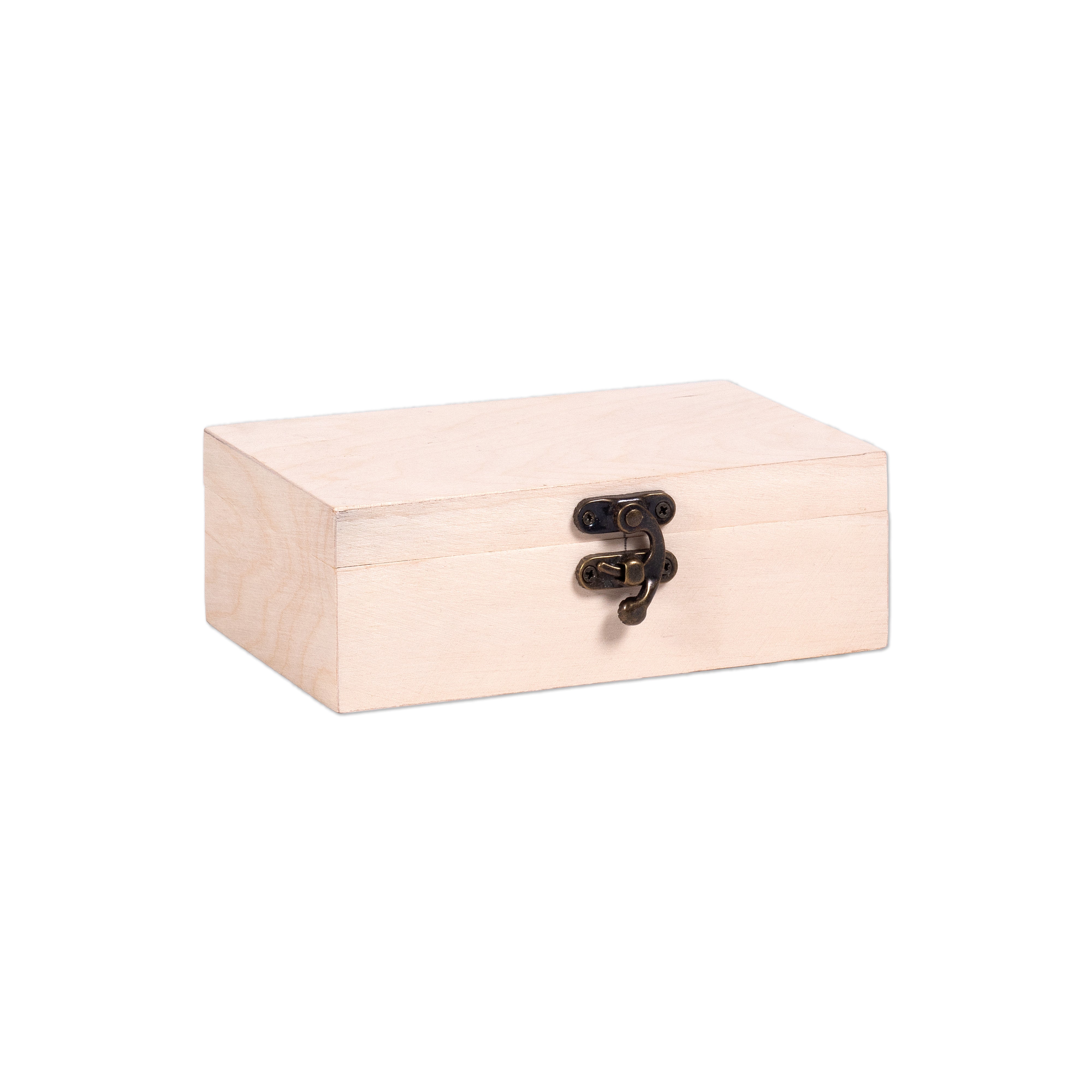 Birch Wood Waterproof Box With Metal Latch L6 X W4 X H2inch 1pc LB