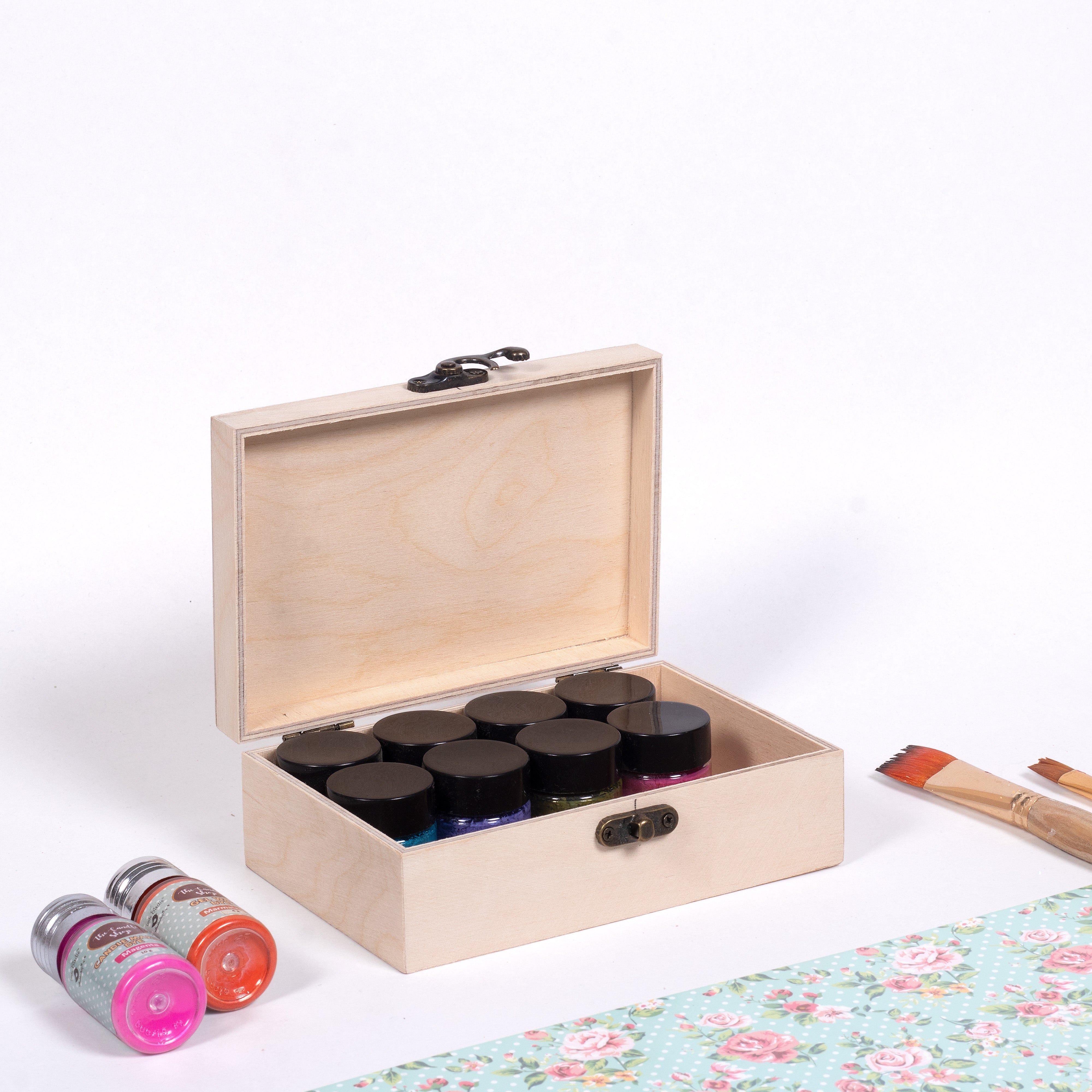 Birch Wood Waterproof Box With Metal Latch L6 X W4 X H2inch 1pc LB