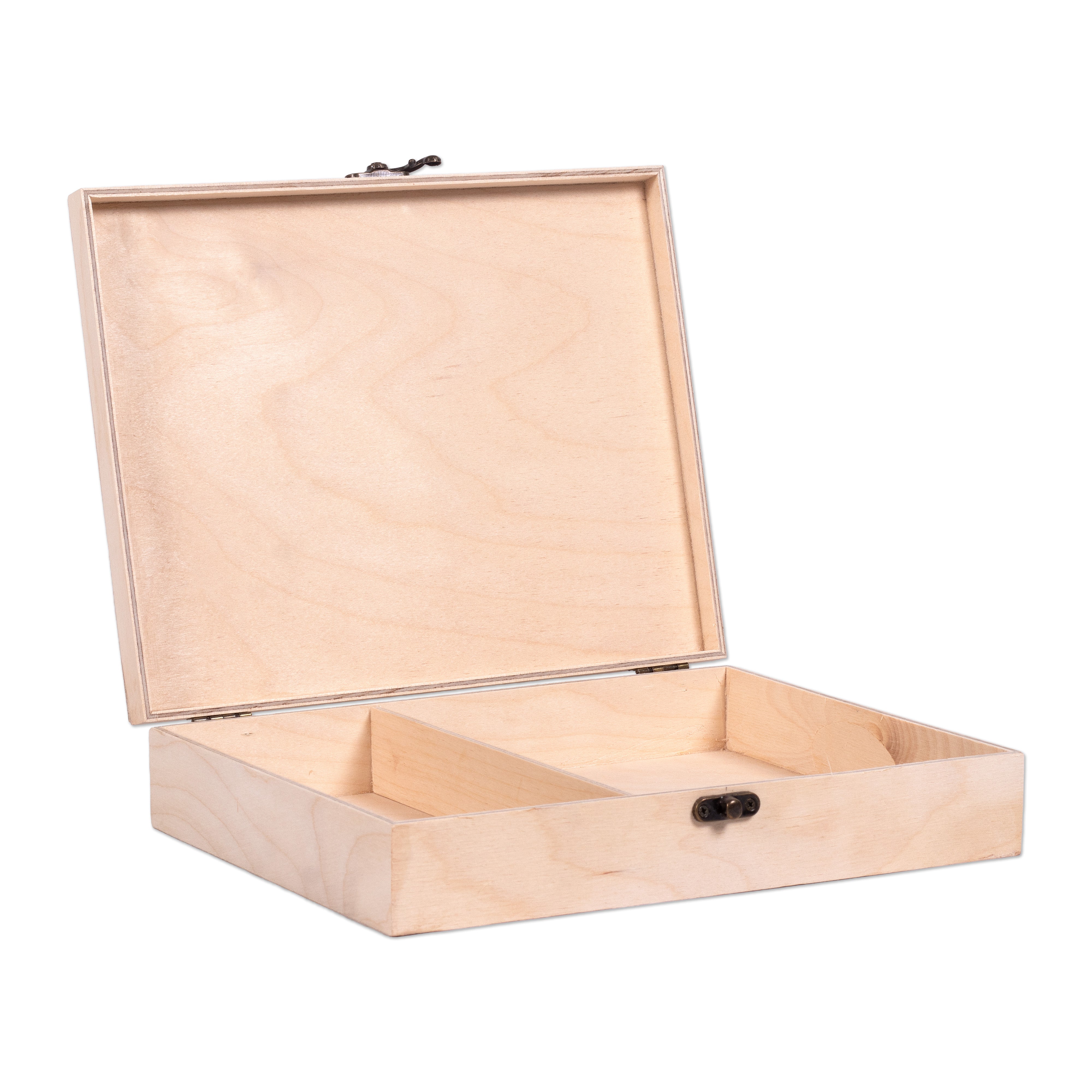 Birch Wood Waterproof Box With Metal Latch L10 X W8 X H2inch 1pc