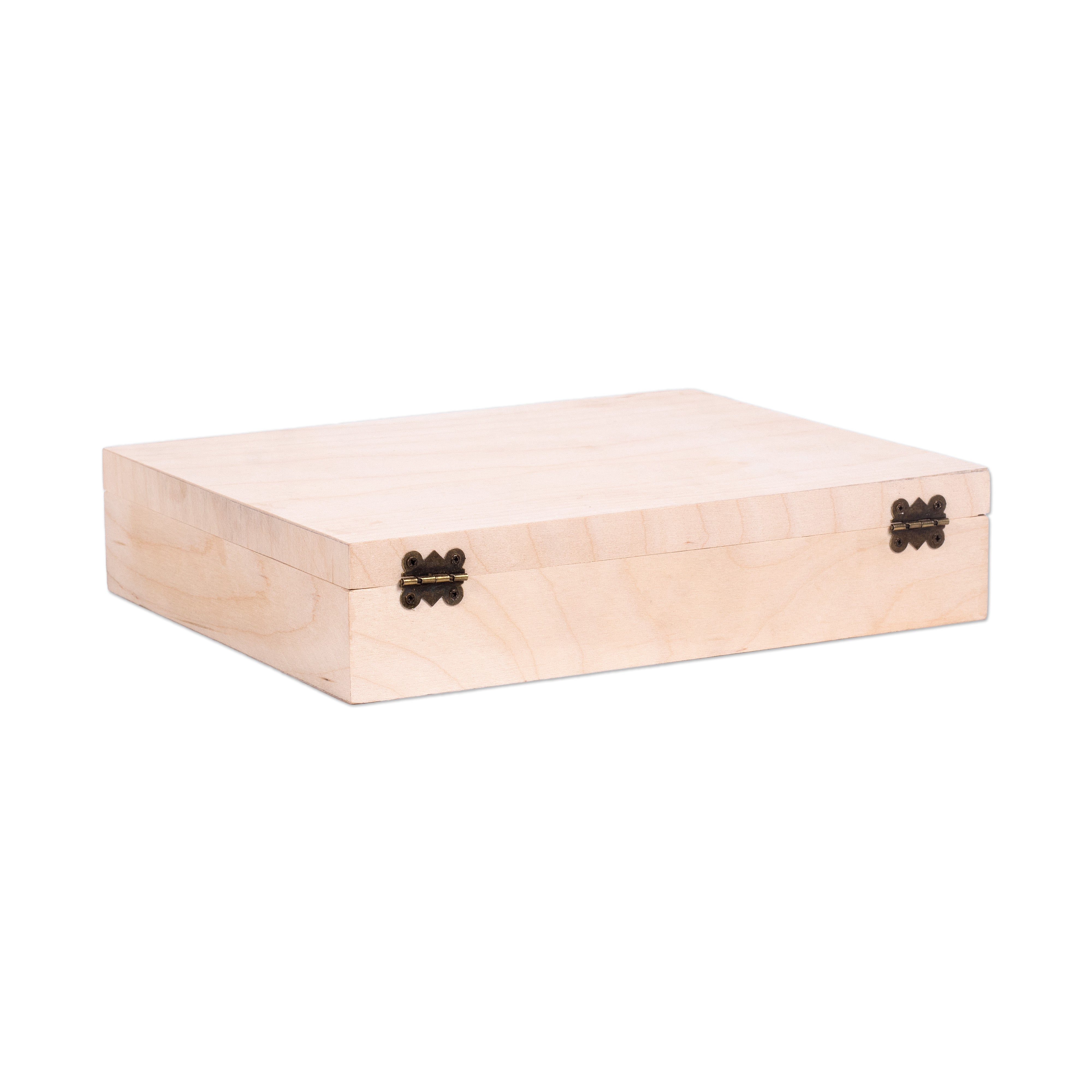 Birch Wood Waterproof Box With Metal Latch L10 X W8 X H2inch 1pc