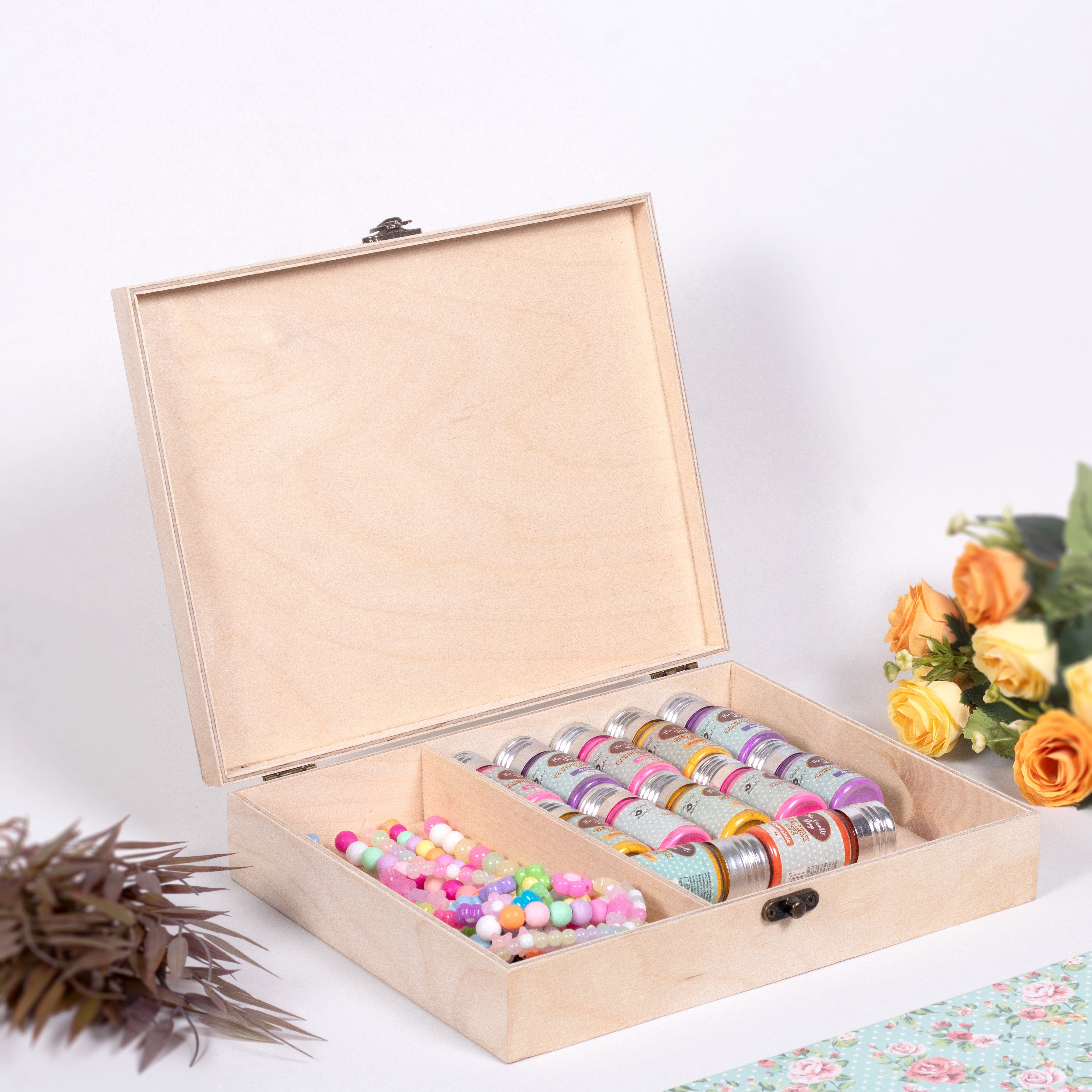 Birch Wood Waterproof Box With Metal Latch L10 X W8 X H2inch 1pc