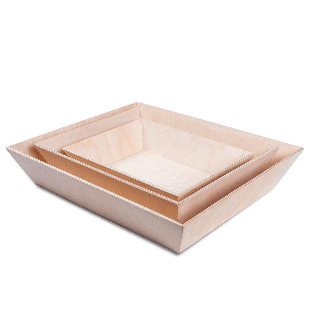 Birch Wood Gifting Tray - Waterproof, Approx. L6 x W4 x H1.65inch, 4mm Thick, 1 pc