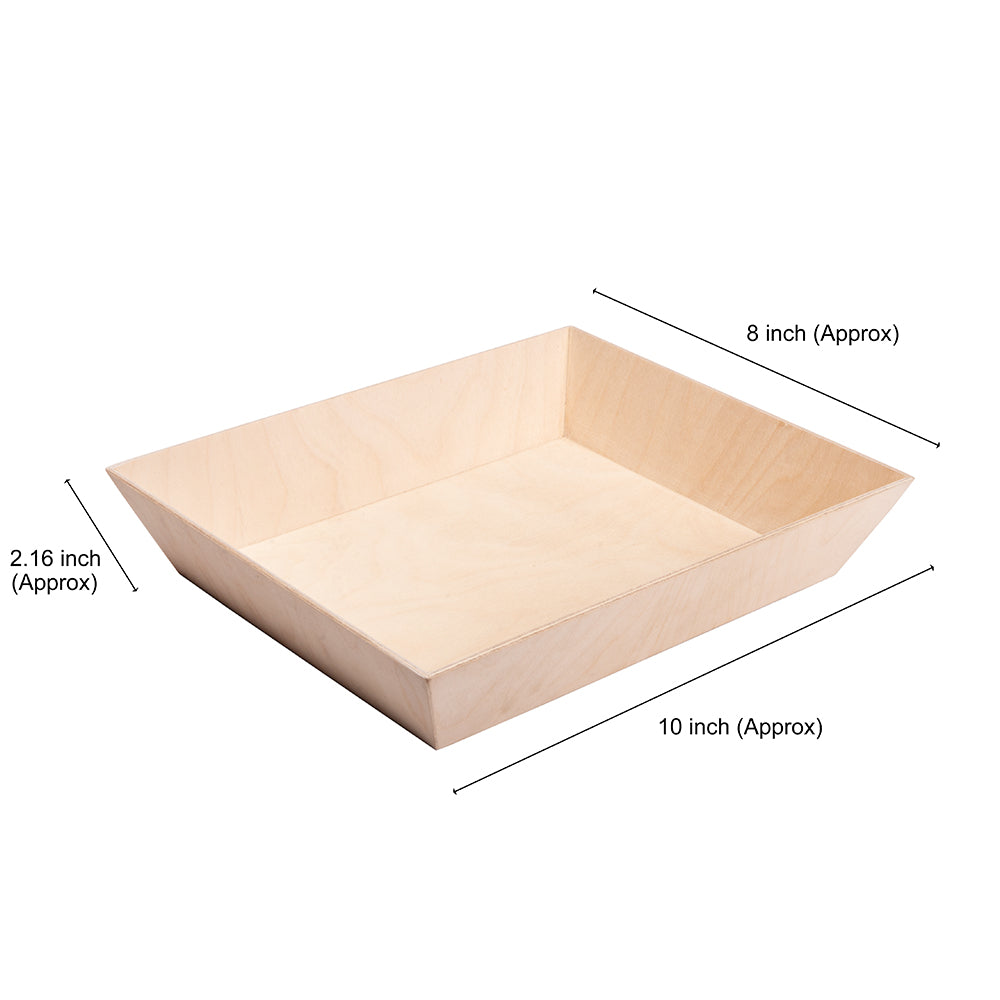 Birch Wood Gifting Tray - Waterproof, Approx. L10 x W8 x H2.16inch, 6mm Thick, 1 pc