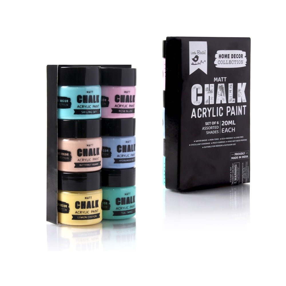 Home Decor Chalk Paint Muted Tones 6Pcs X 20ml 1 Kit