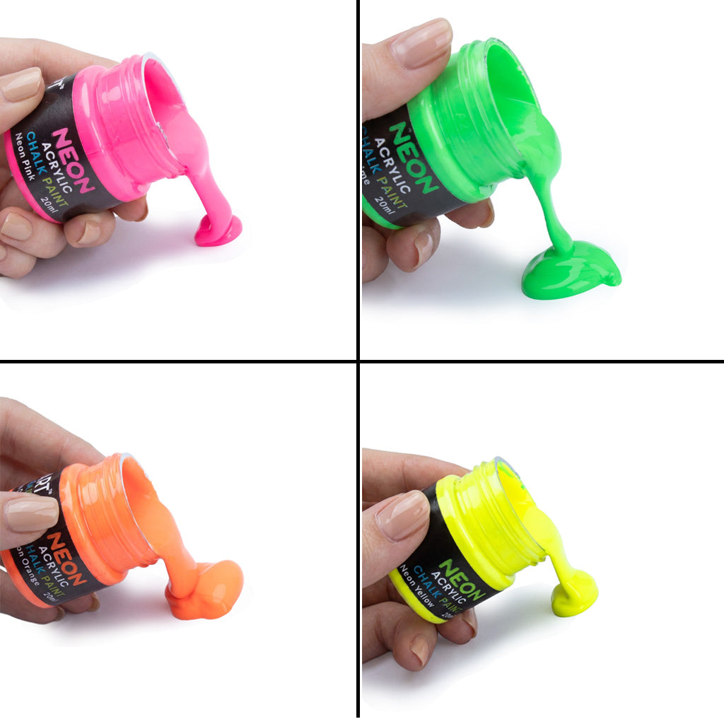 Neon Chalk Acrylic Paint Tubs 20ml X4Pc